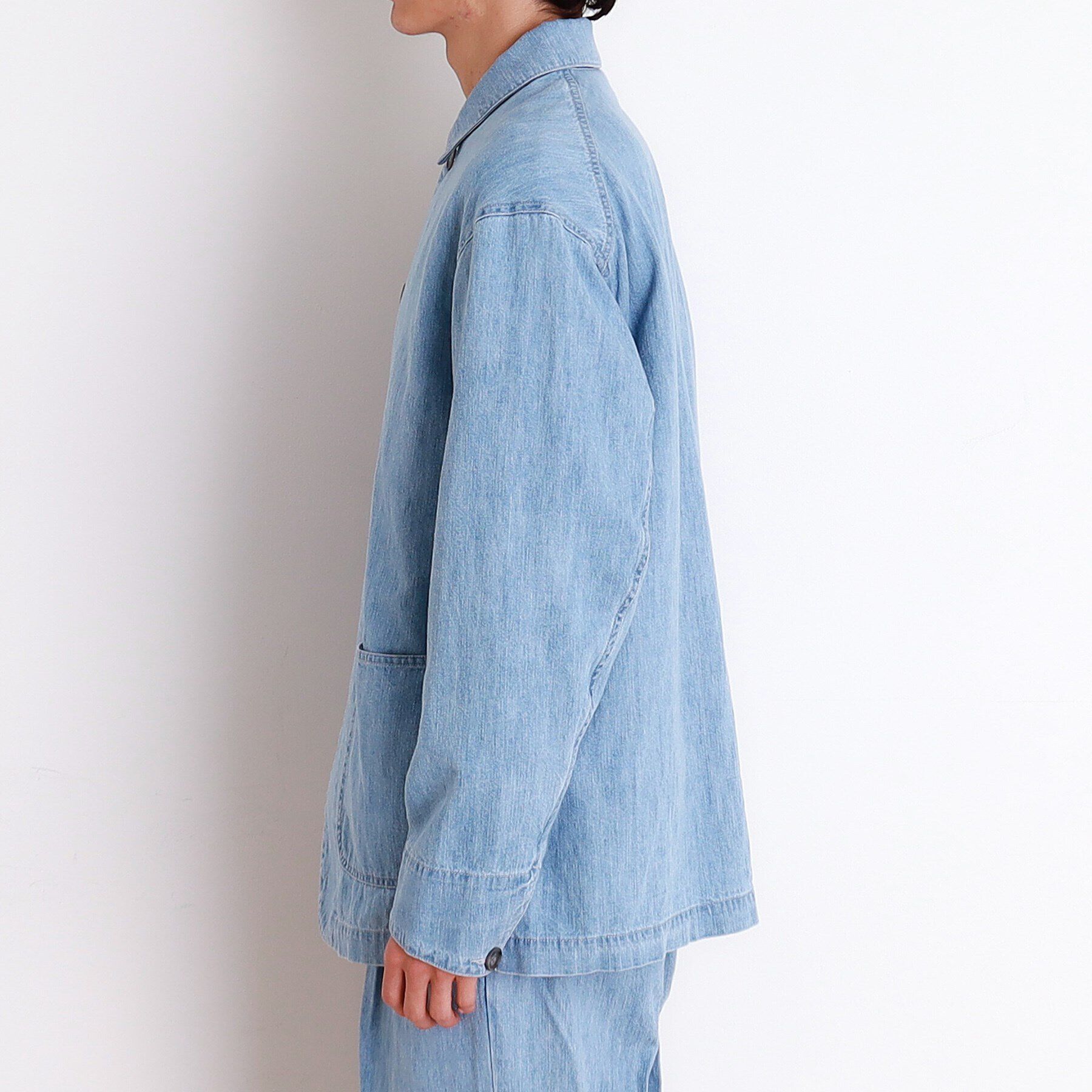 THE SHOP TK「綿麻デニムカバーオール　セットアップ可」|ブルゾン・スタジャン|