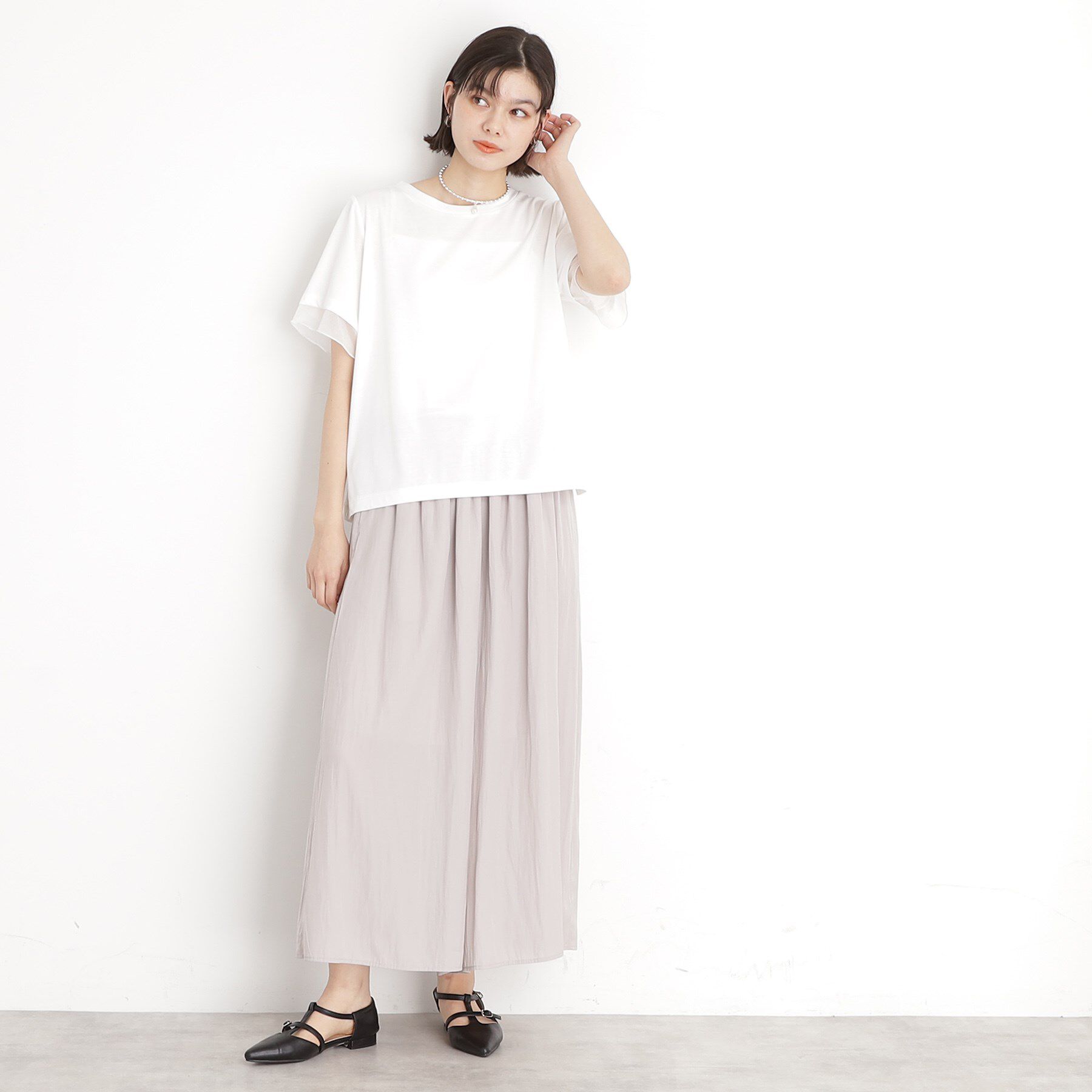 THE SHOP TK「袖シアーTシャツ【接触冷感/洗濯機OK】」|Tシャツ・カットソー|