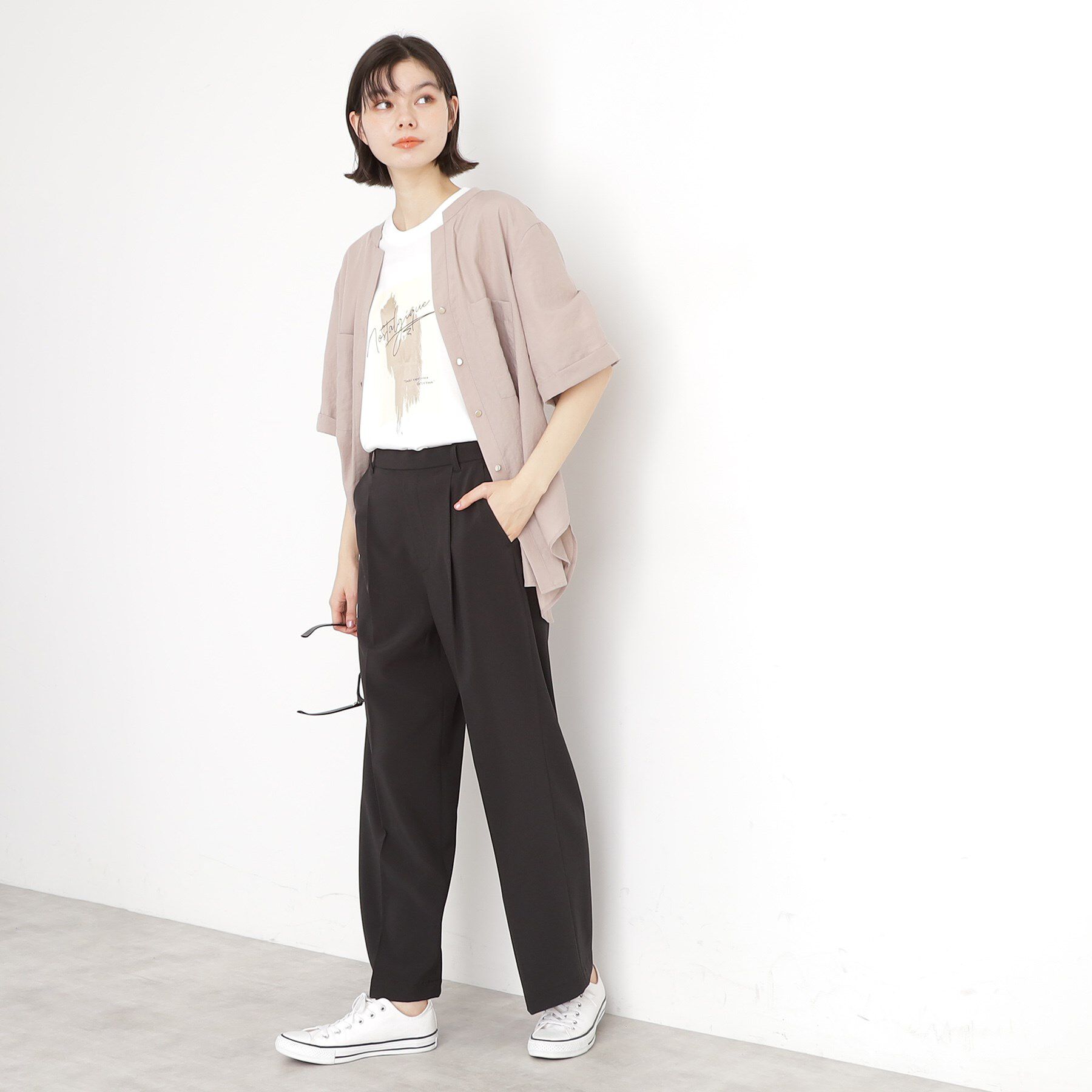 THE SHOP TK「ダブルポケット5分袖シャツ【体型カバー/洗濯機OK】」|シャツ・ブラウス|