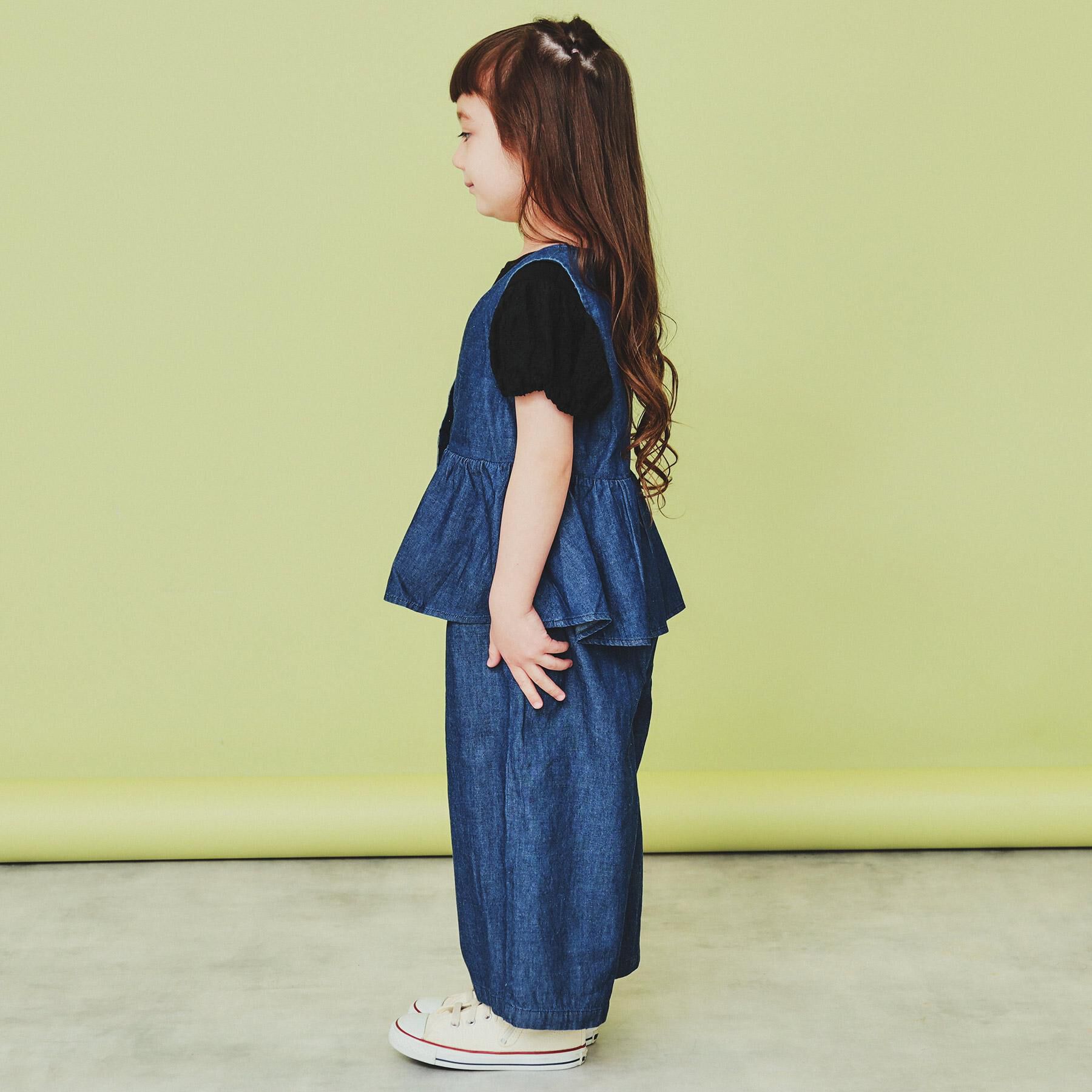 THE SHOP TK「【120-150】デニム＆花柄スカーチョ/ママとおそろい・洗濯機OK」|その他|