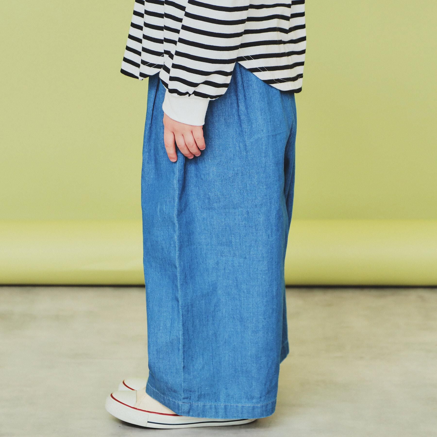 THE SHOP TK「【120-150】デニム＆花柄スカーチョ/ママとおそろい・洗濯機OK」|その他|