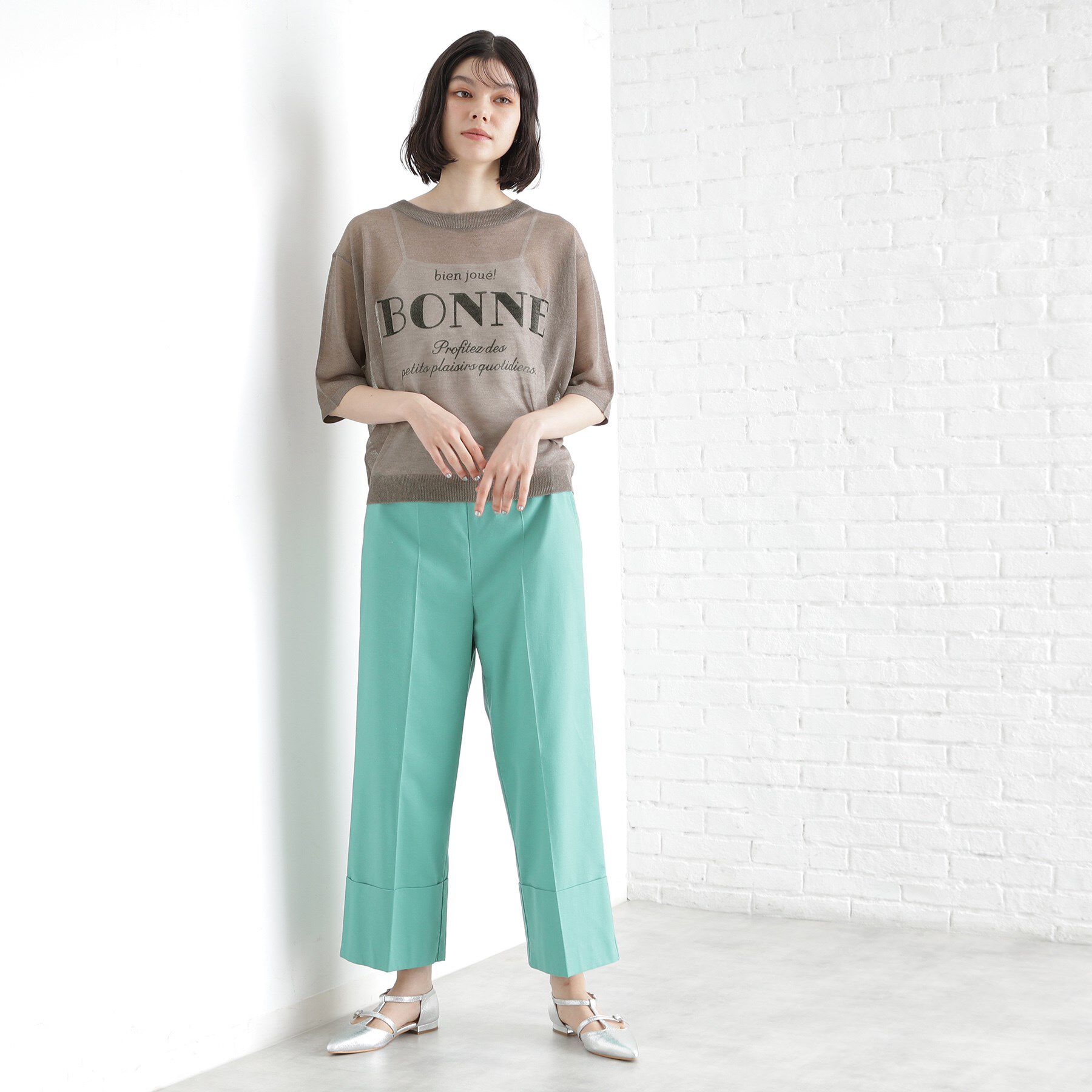 THE SHOP TK「光沢シアーロゴプルオーバー【洗える】」|Tシャツ・カットソー|