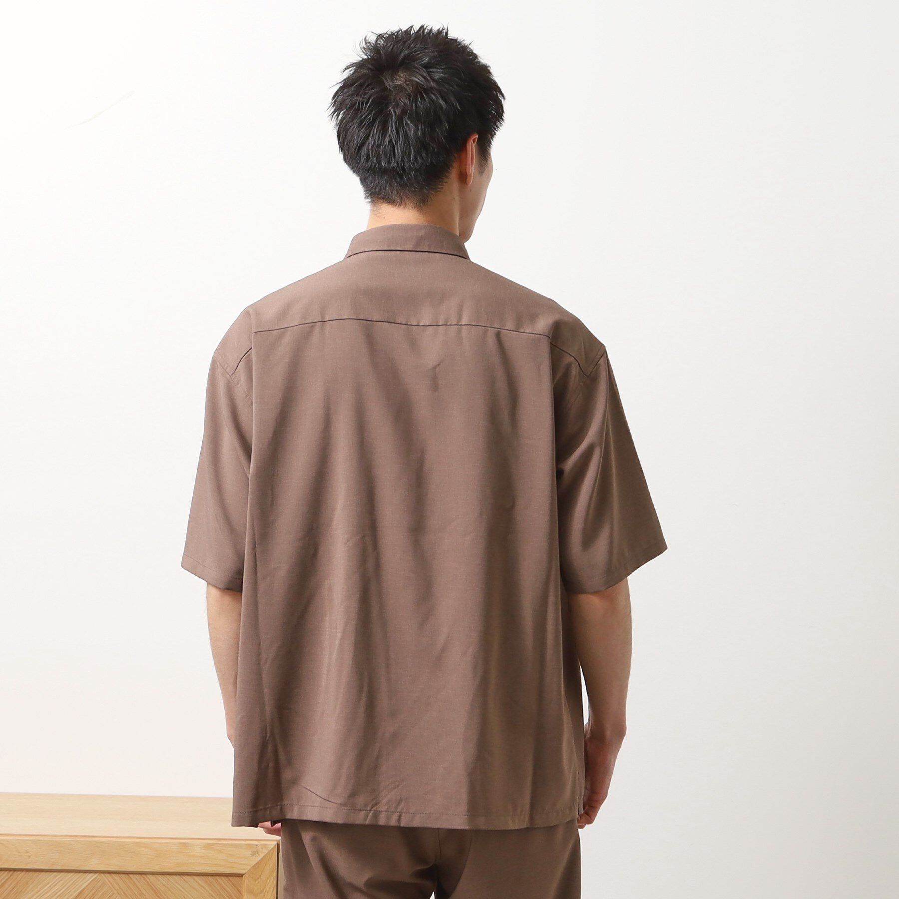 THE SHOP TK「クールファイバーダブルフラップ半袖シャツ　接触冷感／吸水速乾／UVケア／軽量／セットアップ可」|シャツ・ブラウス|