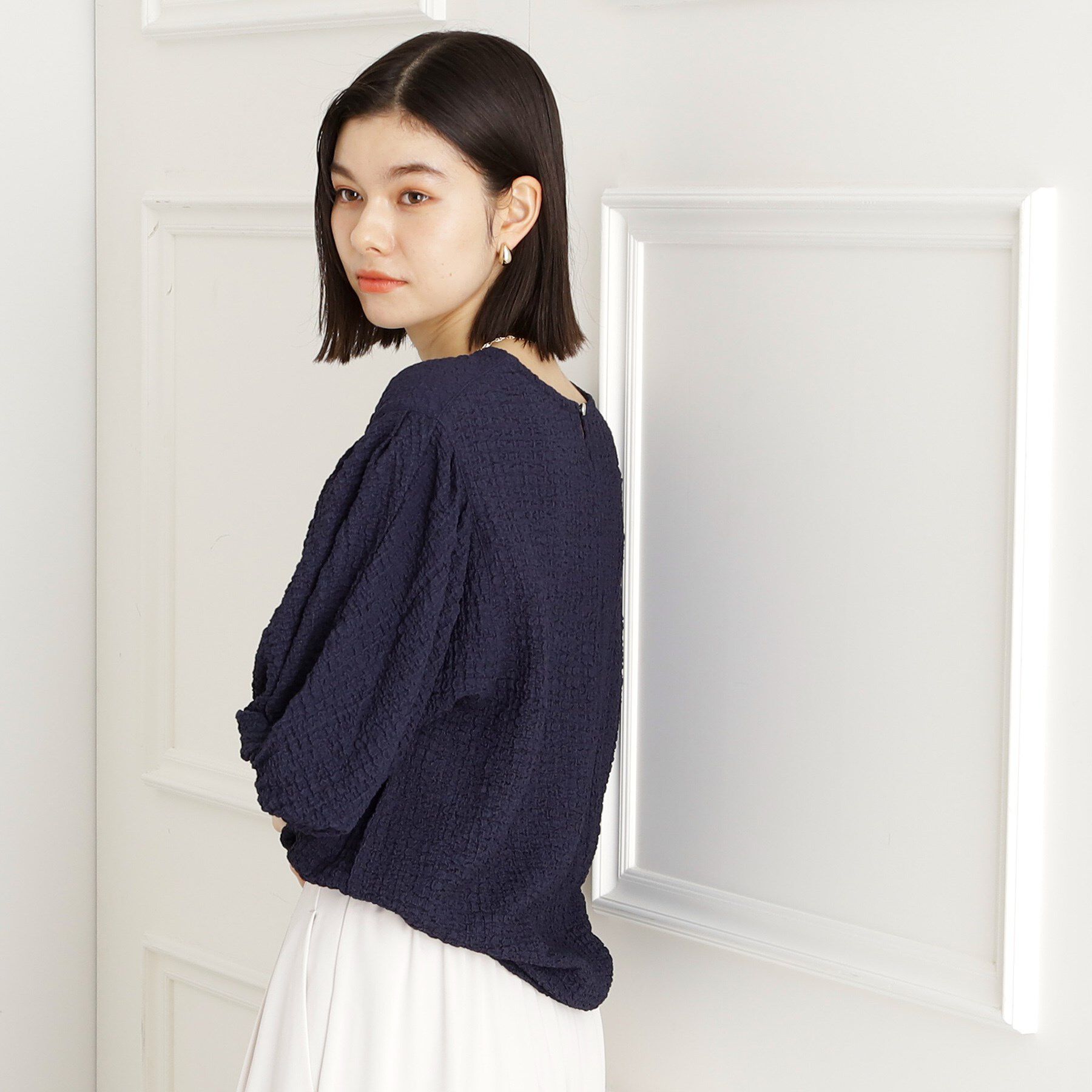 THE SHOP TK「【人気デザイン再入荷】ポコポコ袖タックプルオーバー/体型カバー/洗濯機OK」|Tシャツ・カットソー|