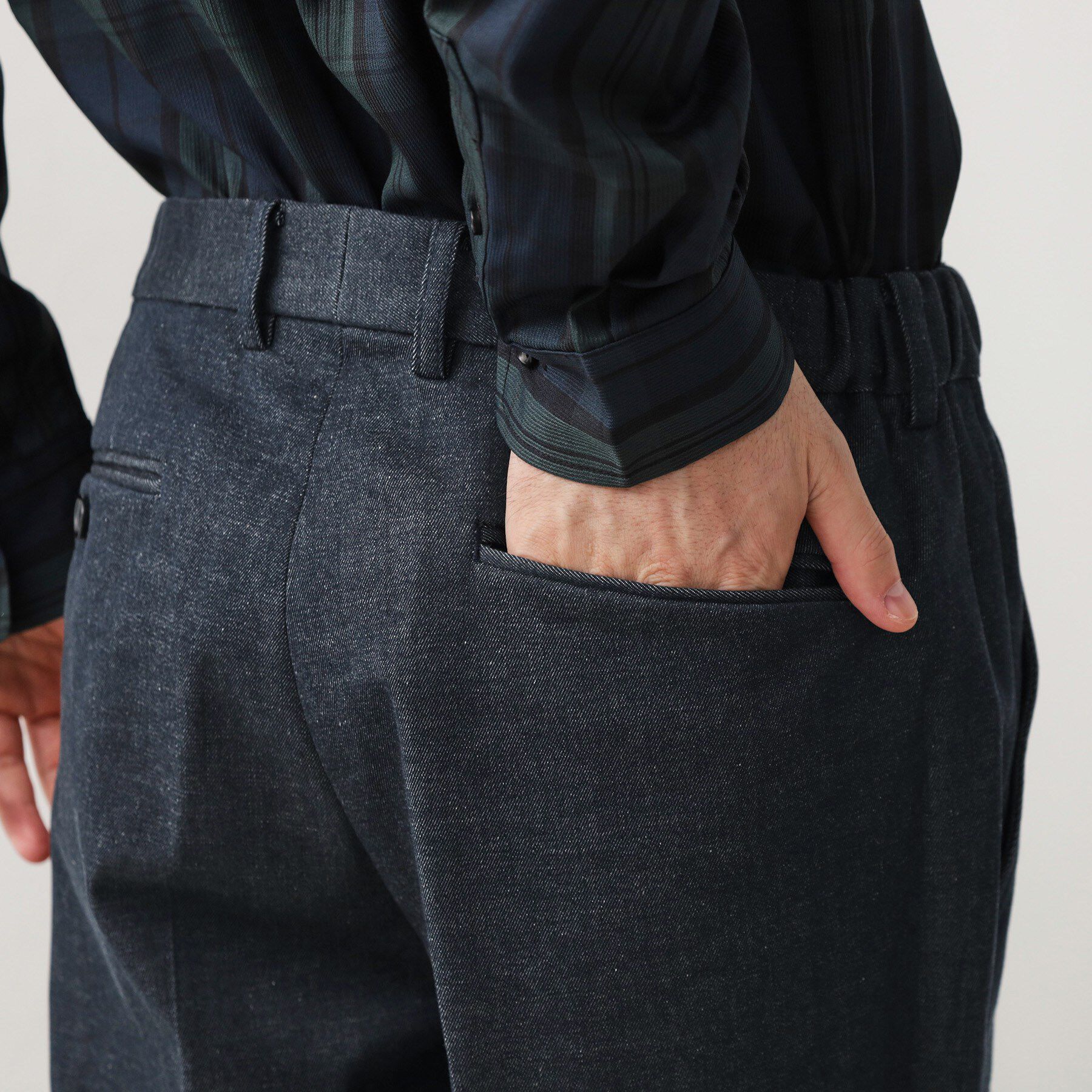 THE SHOP TK「エバーデニムスラックス【色落ちしにくい/洗濯機OK/ストレッチ/セットアップ可】」|その他|