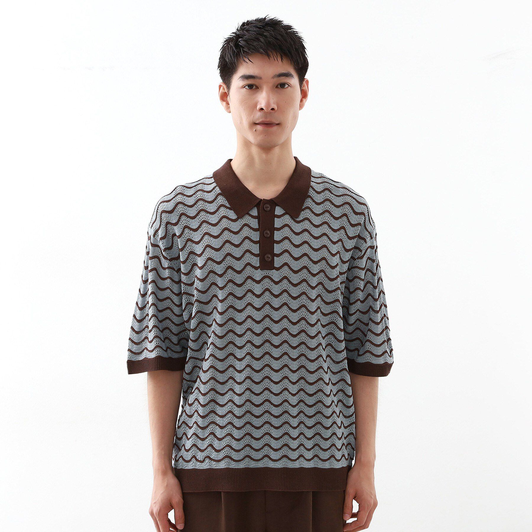 THE SHOP TK「サマーニットポロシャツ　【毛玉になりにくい/洗濯機OK】」|Tシャツ・カットソー|