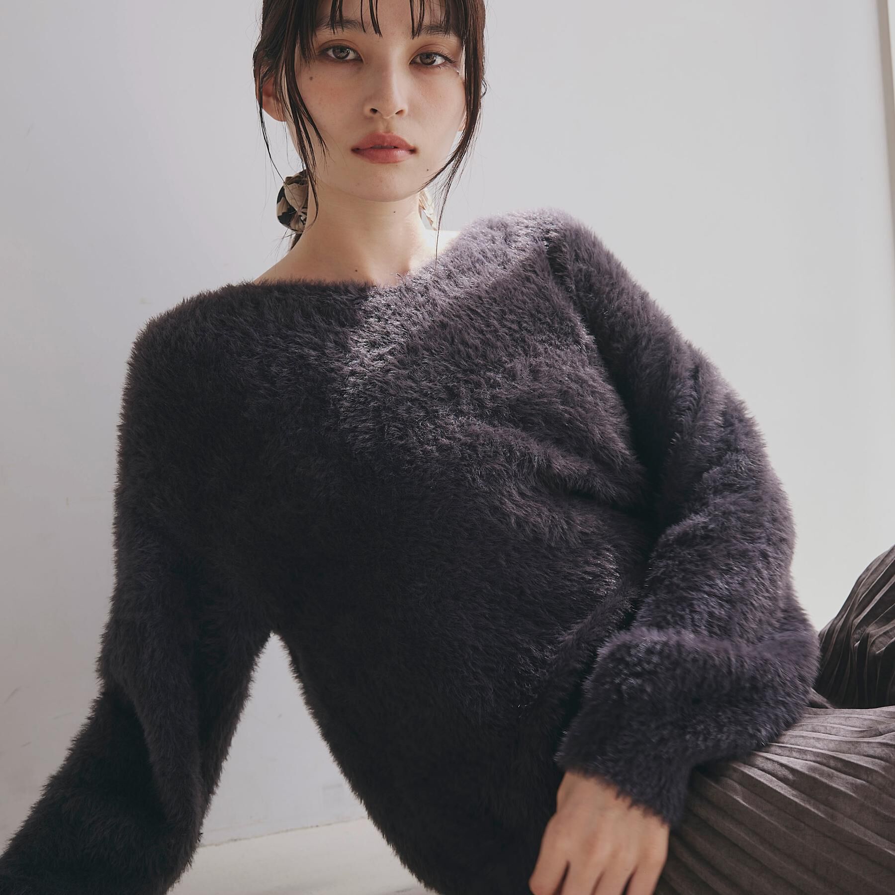 THE SHOP TK「【華やかで柔らか】ふわふわフェザーニット/洗える・前後2WAY」|ニット・セーター|