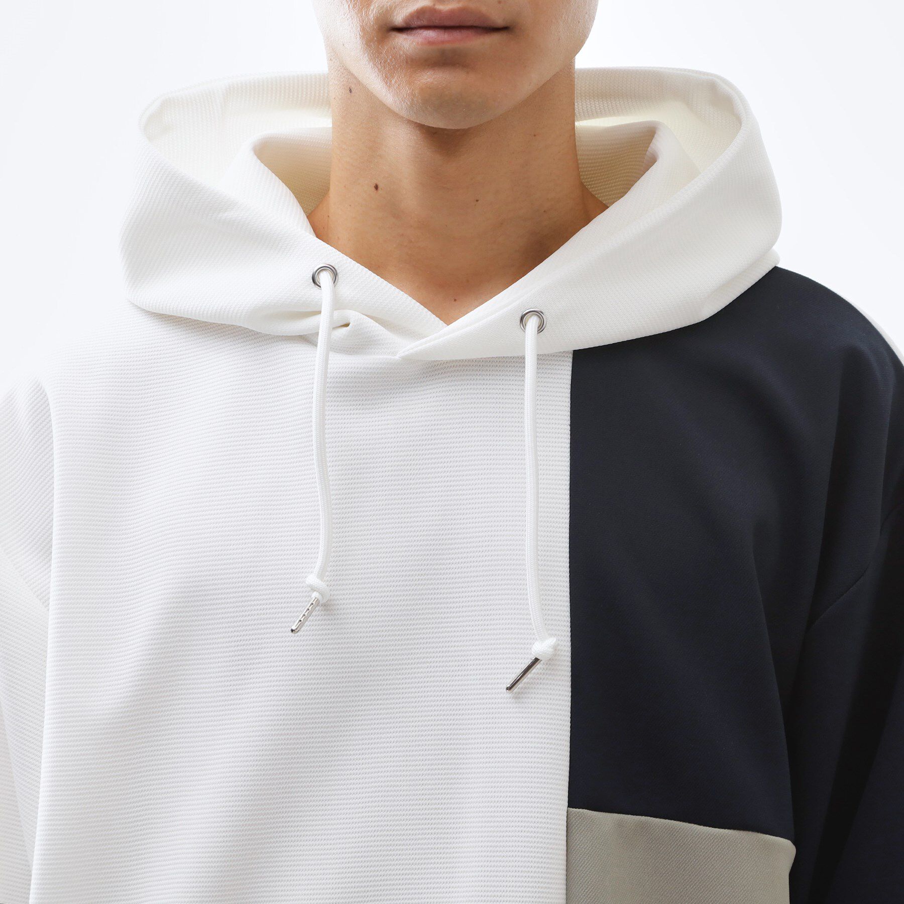 THE SHOP TK「【一枚で着映える】ポンチブロッキングパーカ 洗濯機OK」|パーカー|