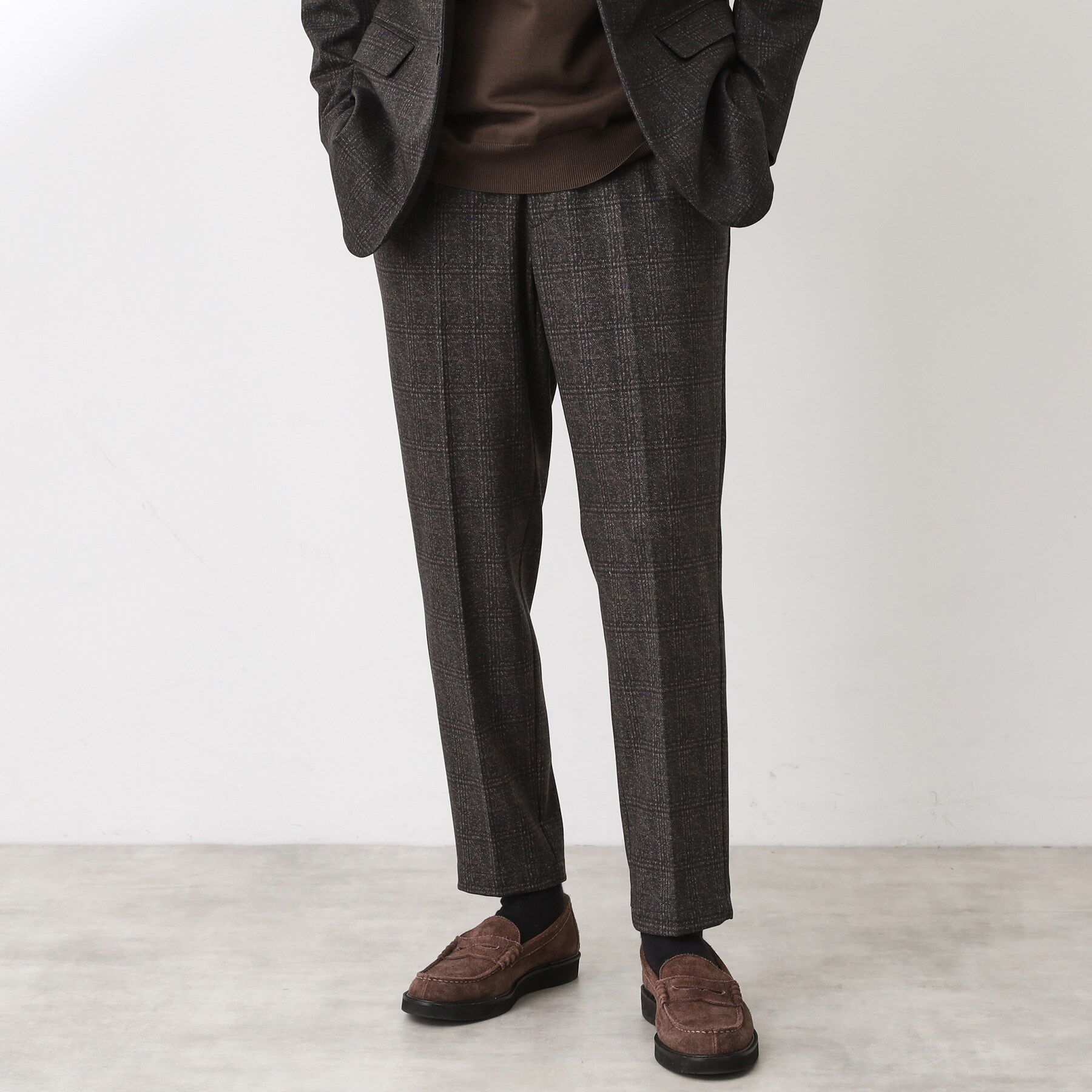 THE SHOP TK「起毛TRジャージスラックス【洗濯機OK／ストレッチ／セットアップ可】」|その他|ブラウン(243)