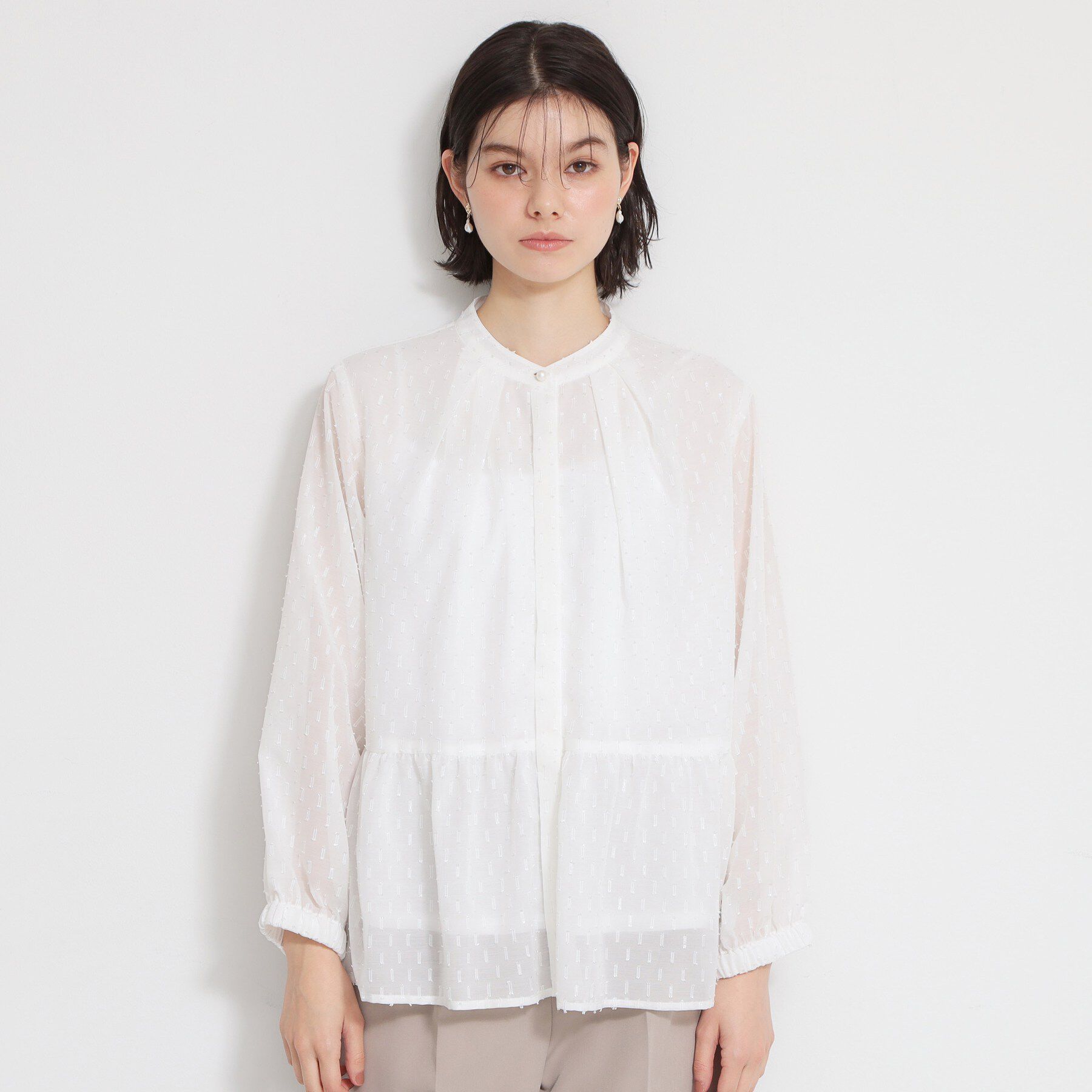 THE SHOP TK「シフォンジャカードブラウス」|シャツ・ブラウス|