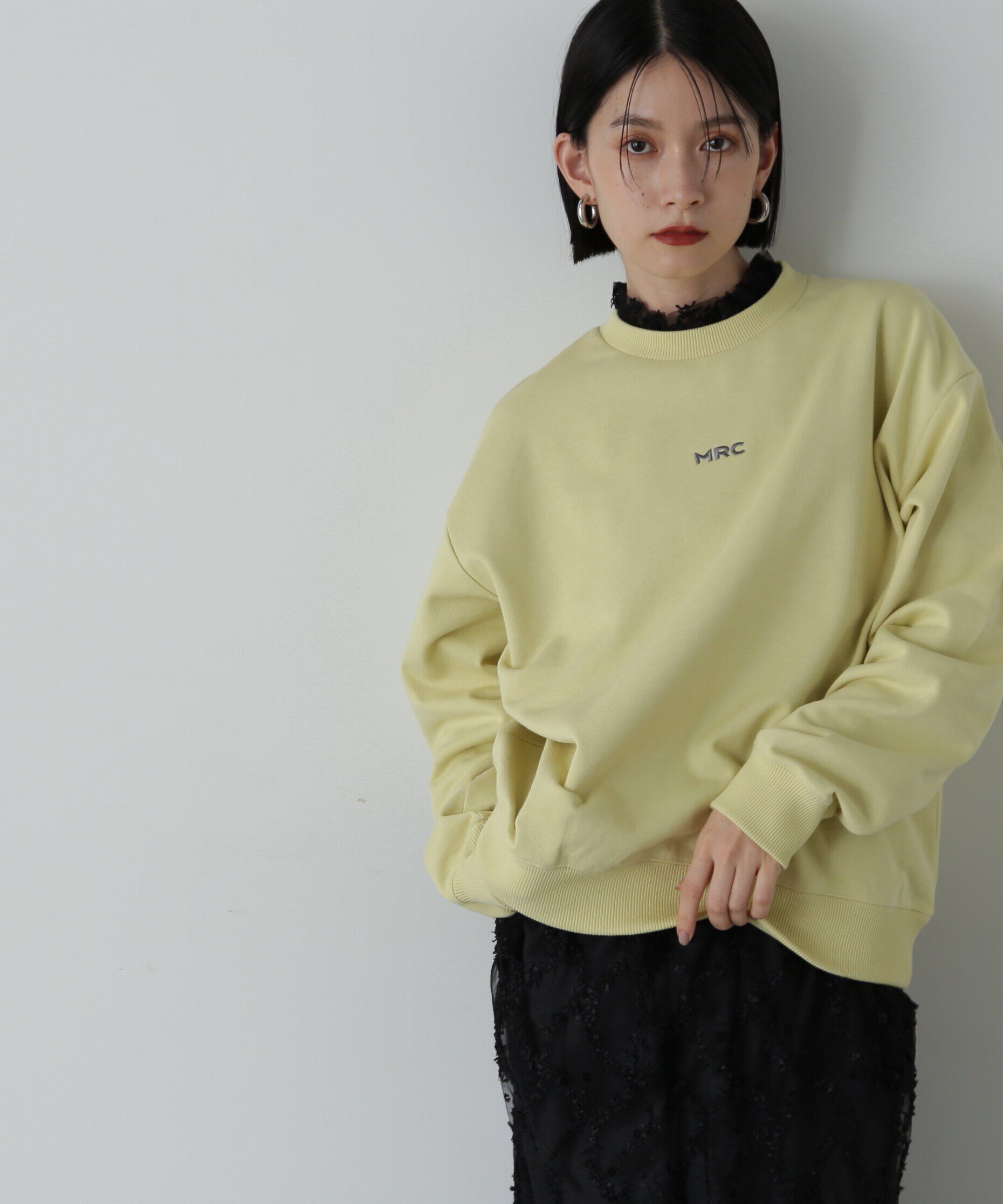  「フロント刺繍スウェット」|Tシャツ・カットソー|イエロー