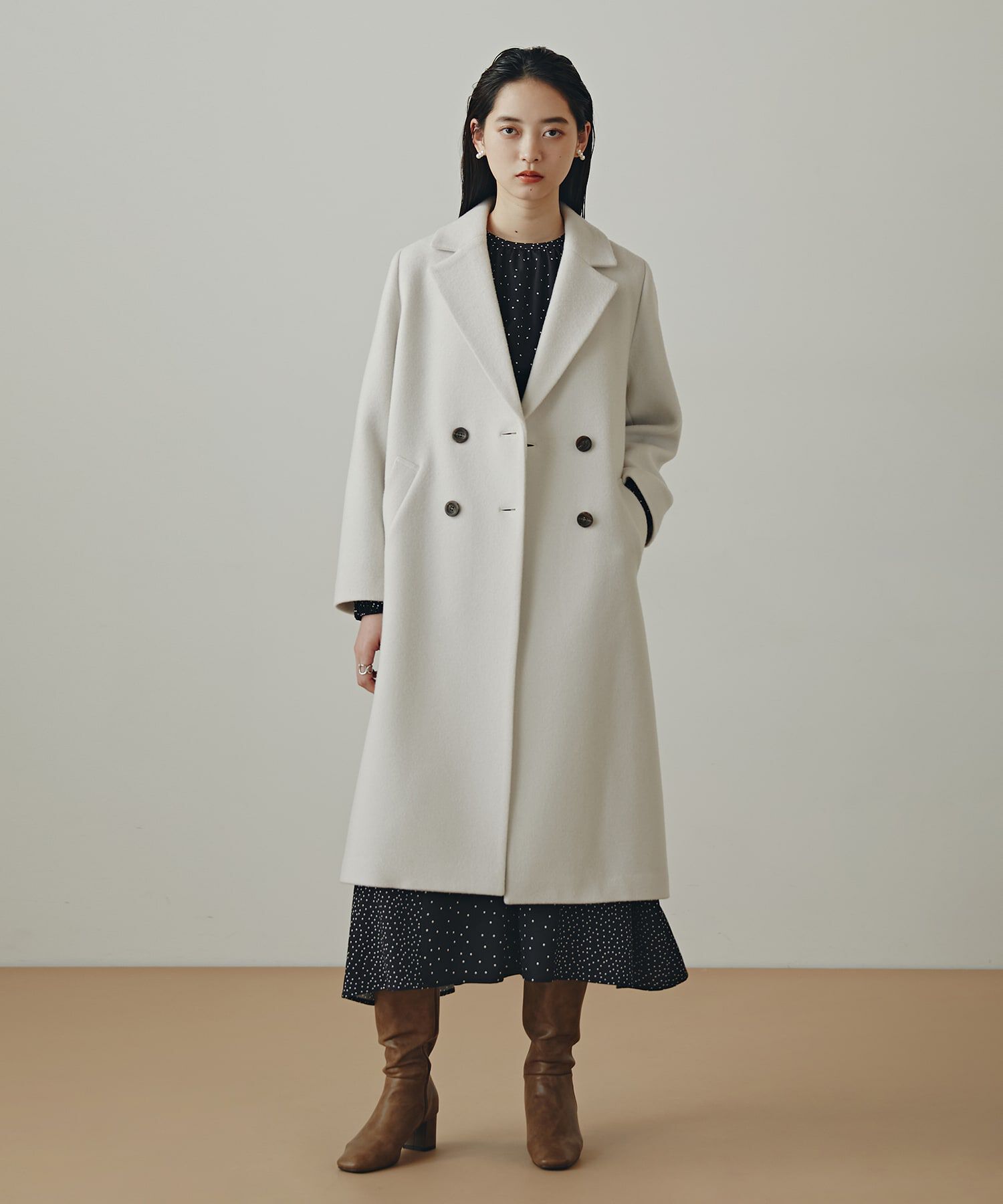  「インペリアルモッサダブルチェスターコート」|その他|エクリュ