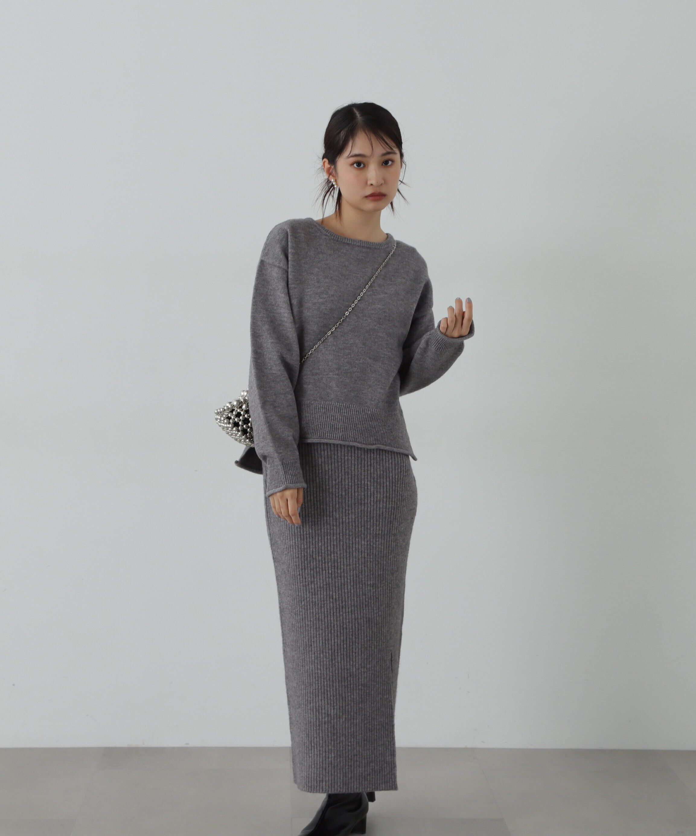  「ロールエッジゆるニットセットアップ」|ワンピース|