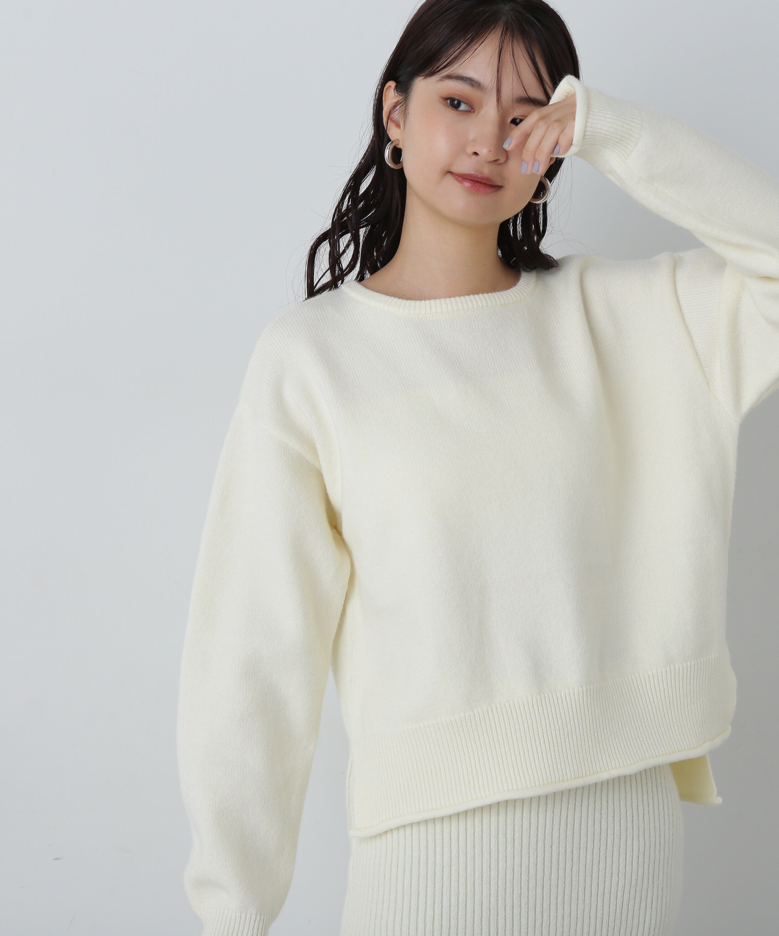  「ロールエッジゆるニットセットアップ」|ワンピース|