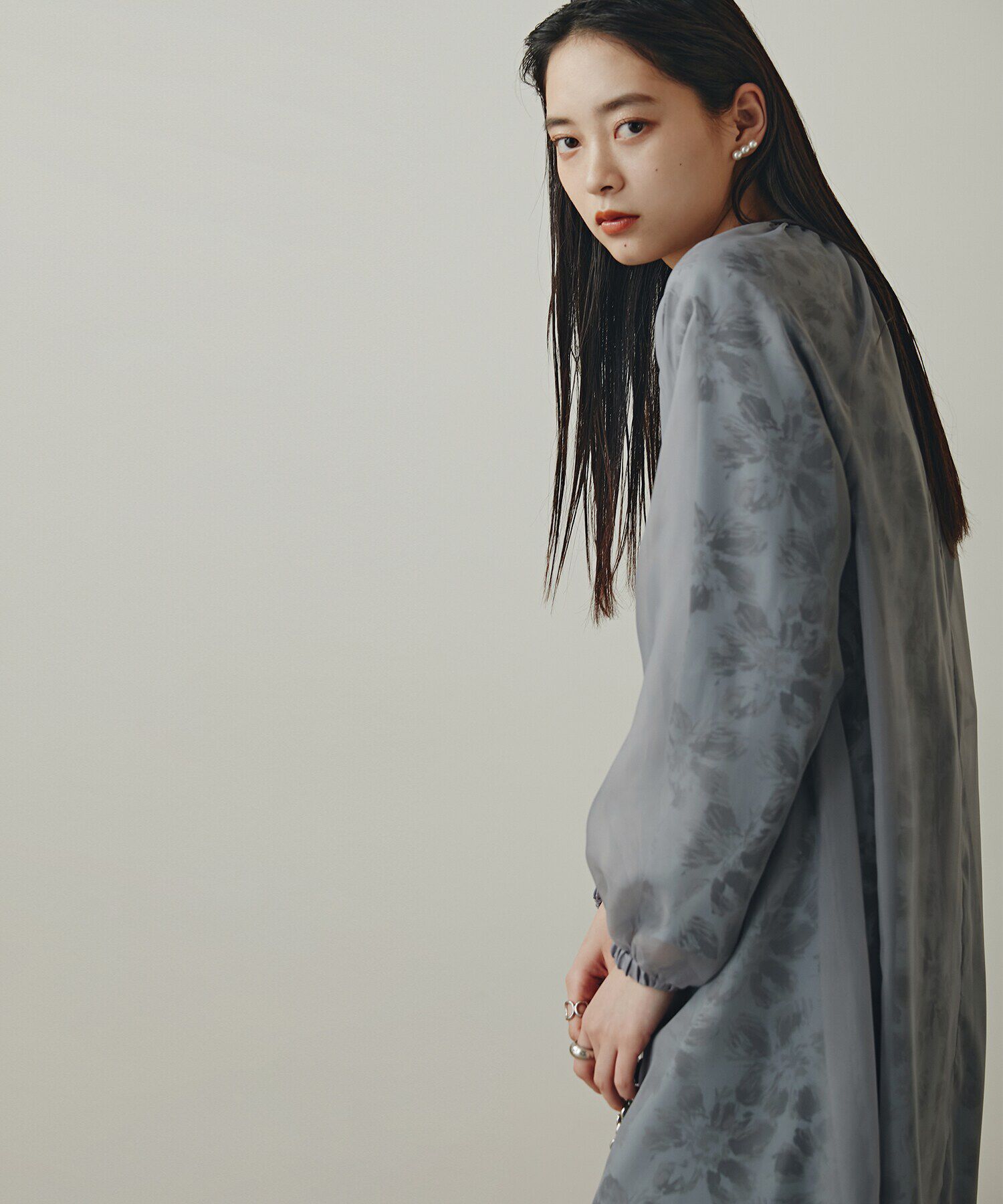  「シアーレイヤードプリントワンピース」|ワンピース|