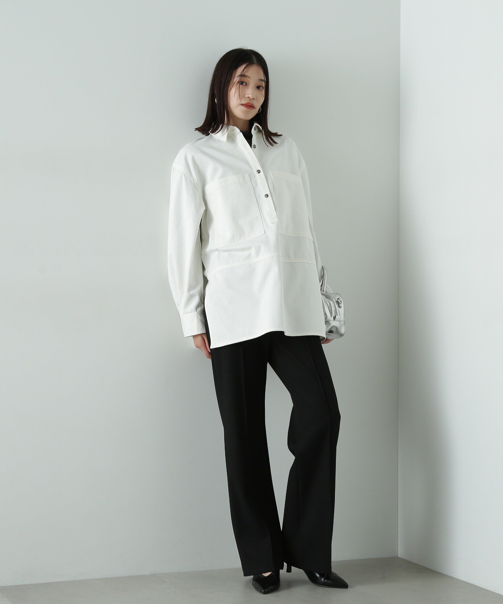  「サイドスリットオーバーサイズシャツ」|シャツ・ブラウス|