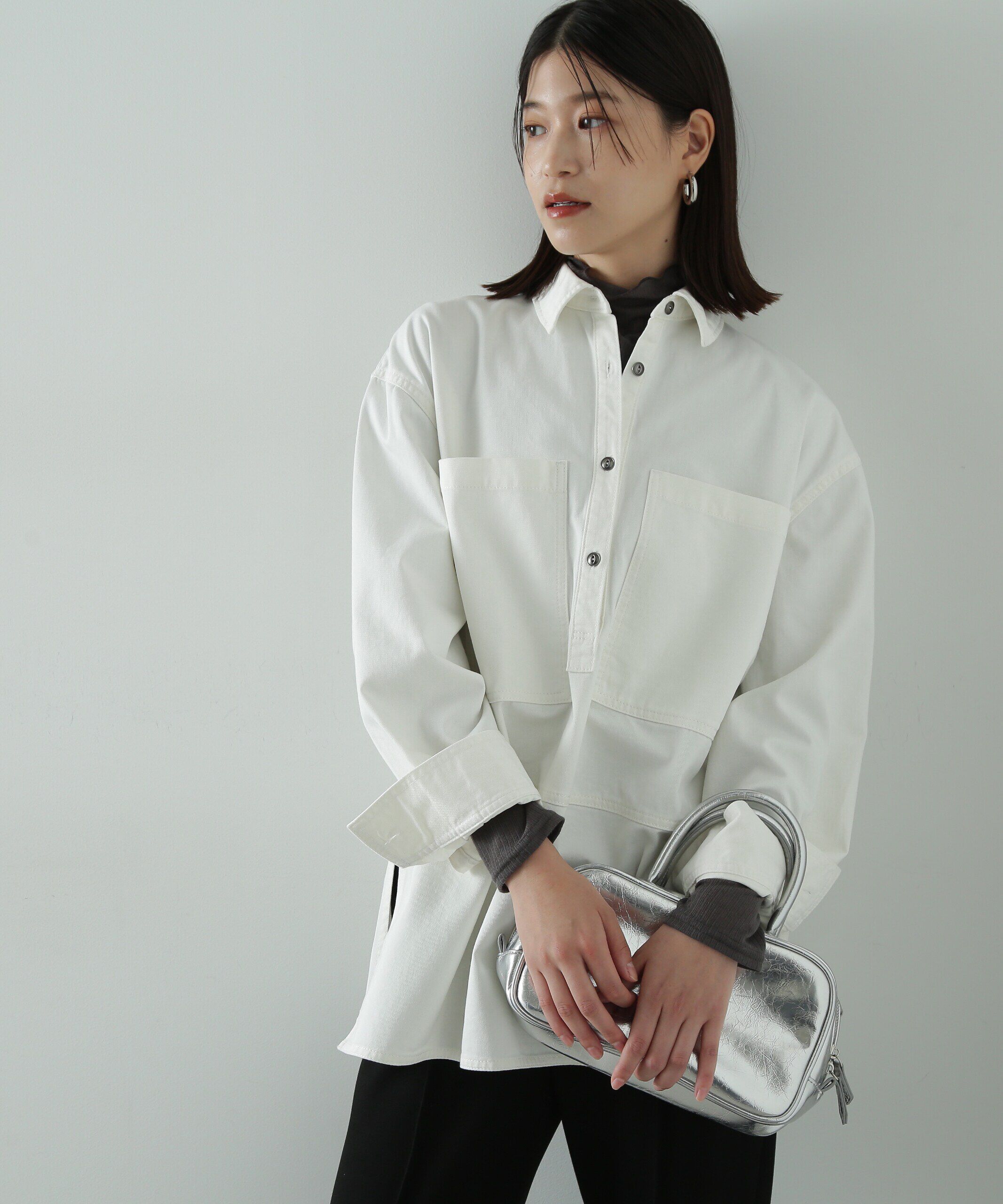  「サイドスリットオーバーサイズシャツ」|シャツ・ブラウス|