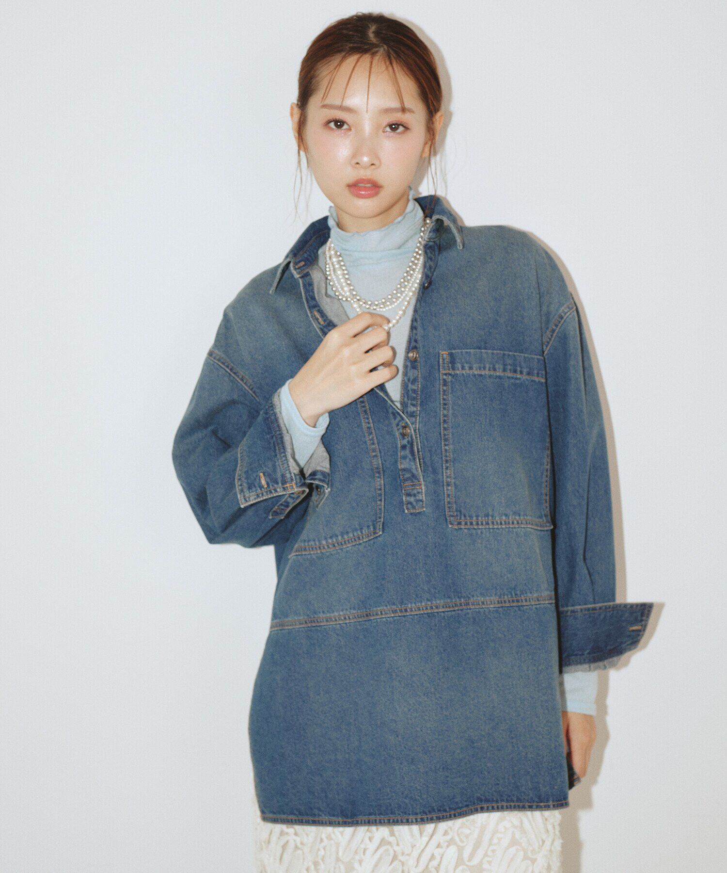  「サイドスリットオーバーサイズシャツ」|シャツ・ブラウス|