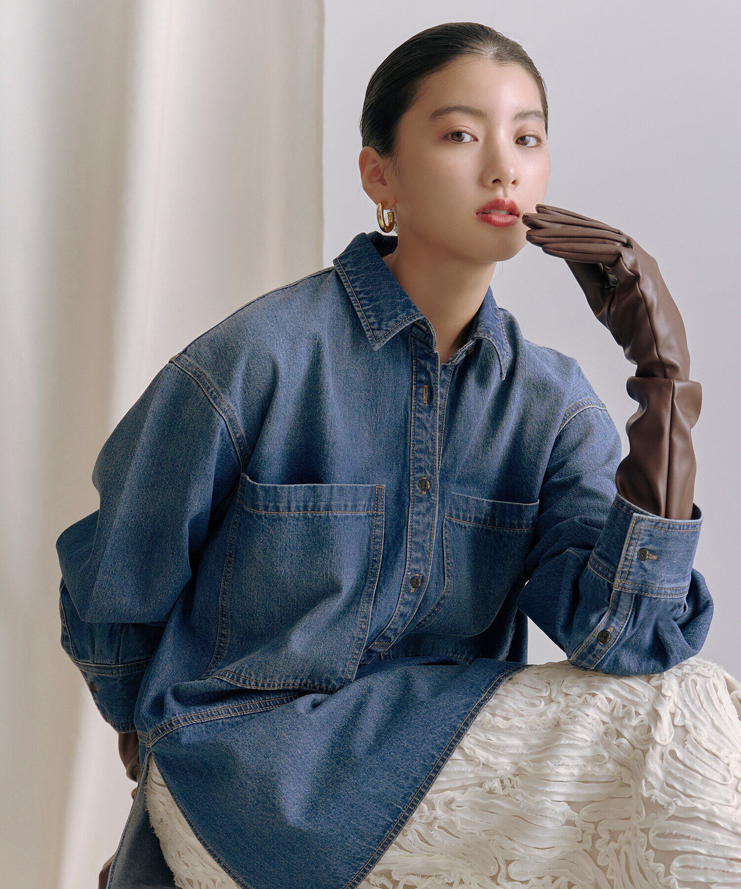  「サイドスリットオーバーサイズシャツ」|シャツ・ブラウス|