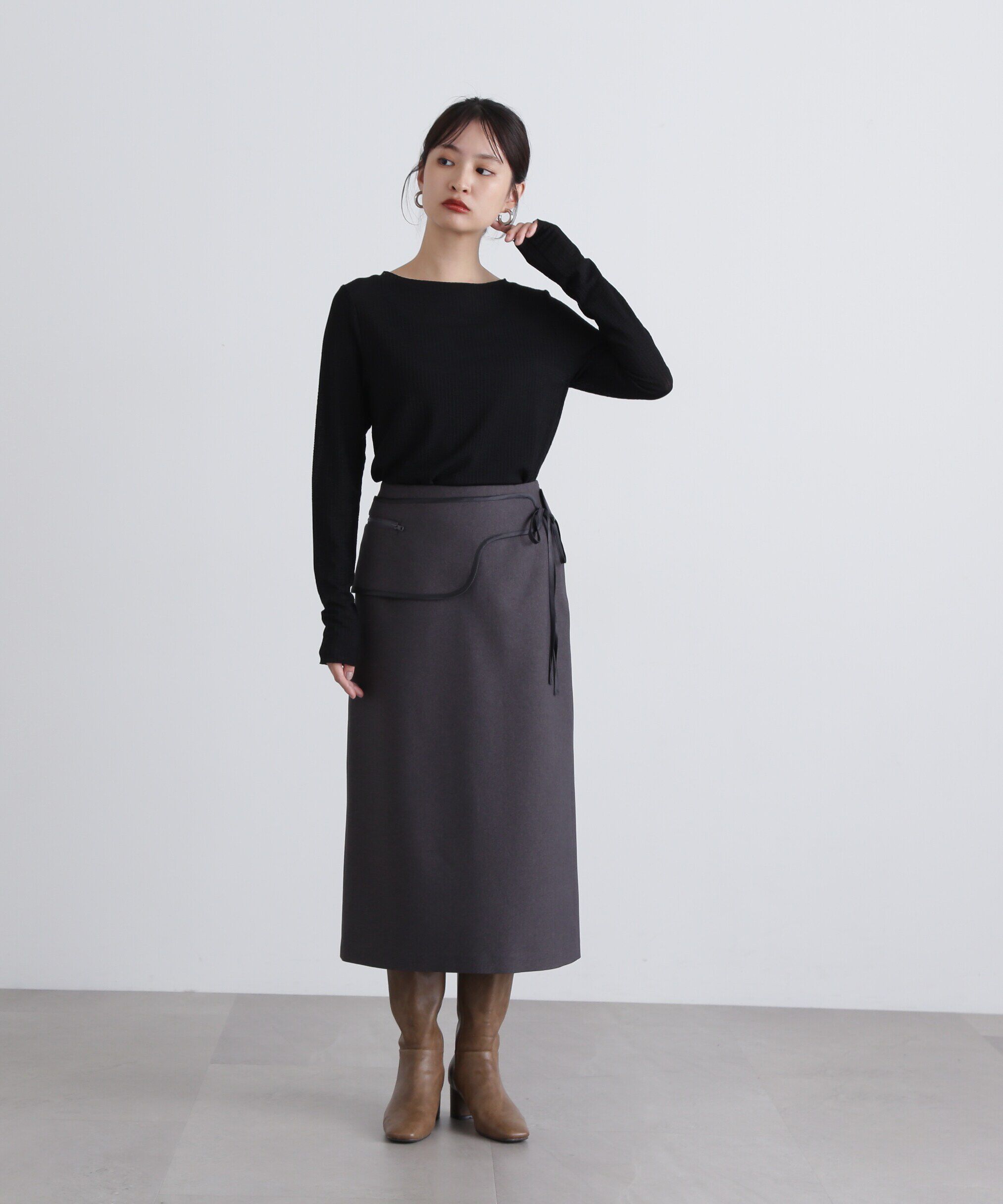  「シュリンクボートネックカットソー」|Tシャツ・カットソー|