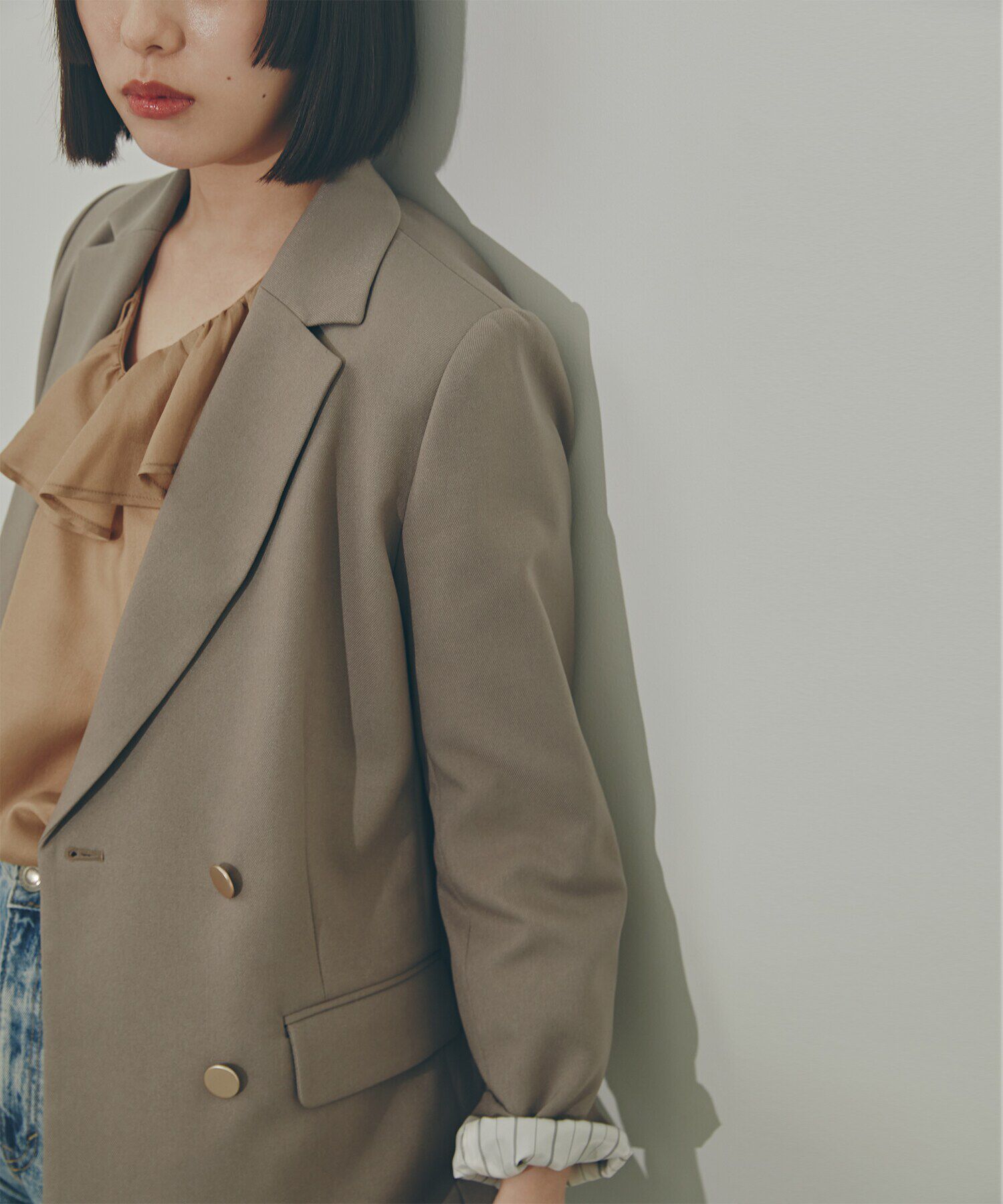  「ラッフルネックブラウス」|シャツ・ブラウス|