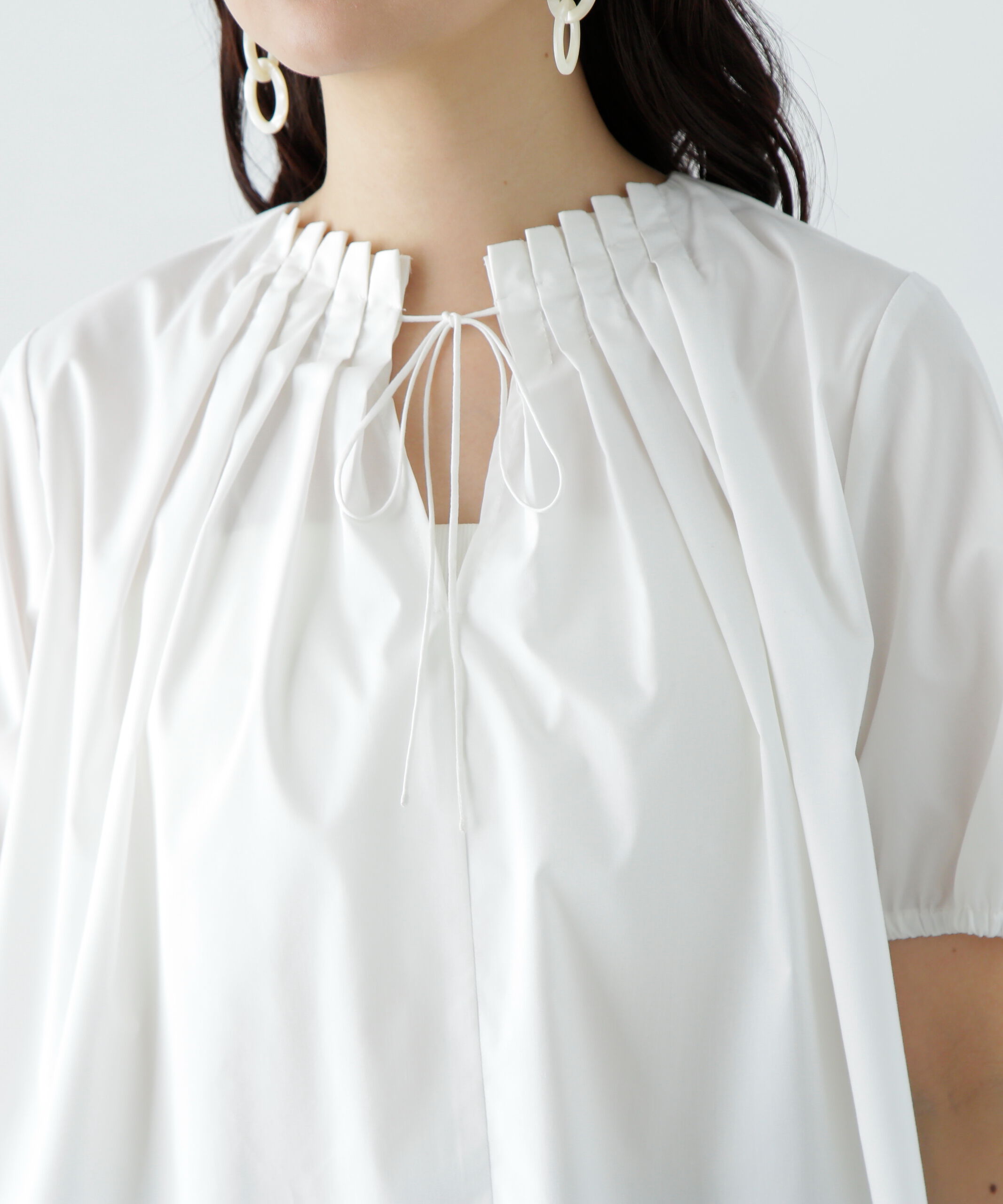  「タックカラーリボンブラウス」|シャツ・ブラウス|