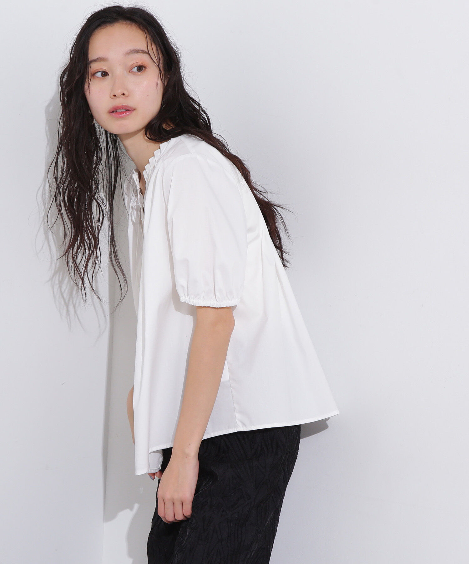  「タックカラーリボンブラウス」|シャツ・ブラウス|