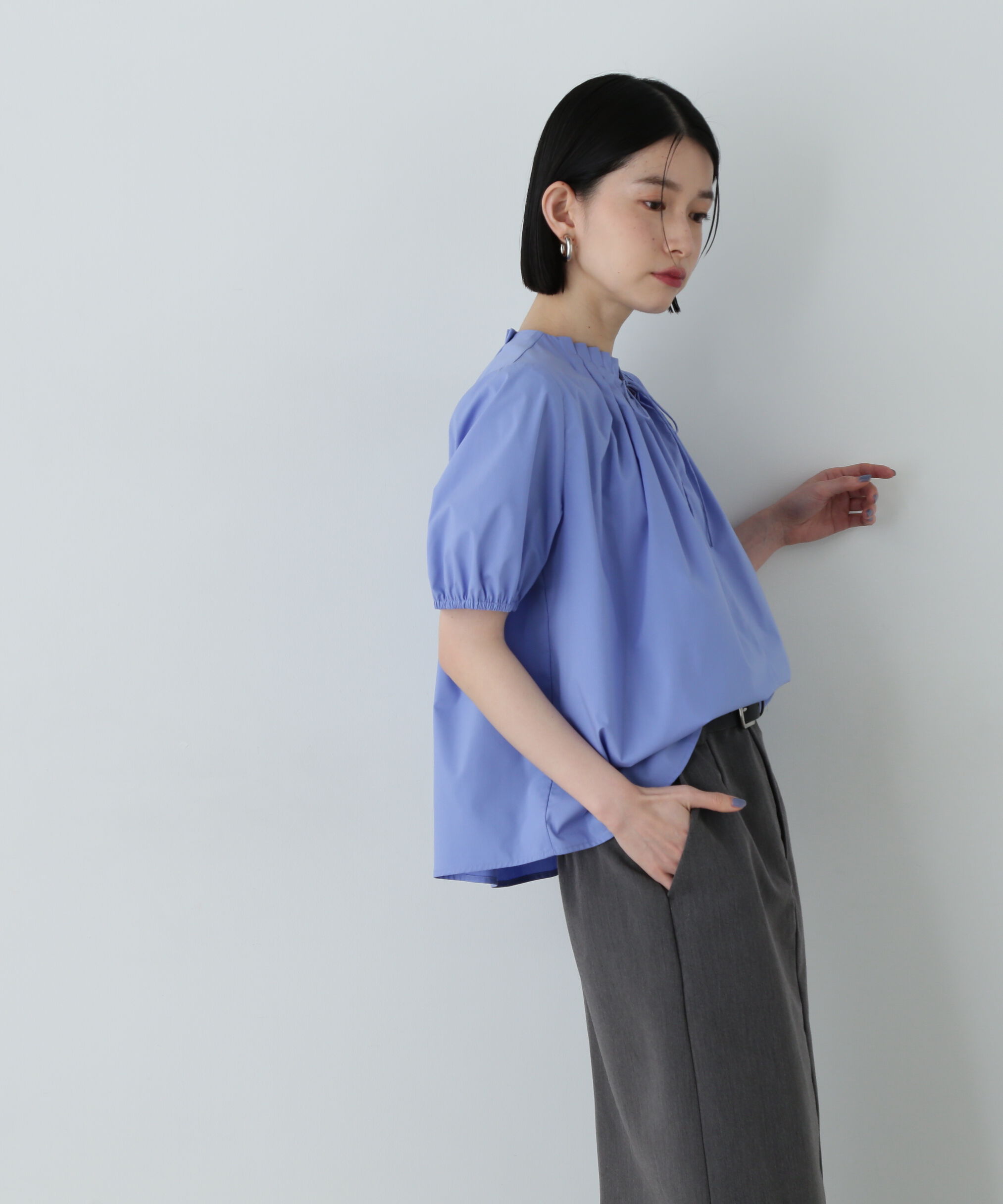  「タックカラーリボンブラウス」|シャツ・ブラウス|