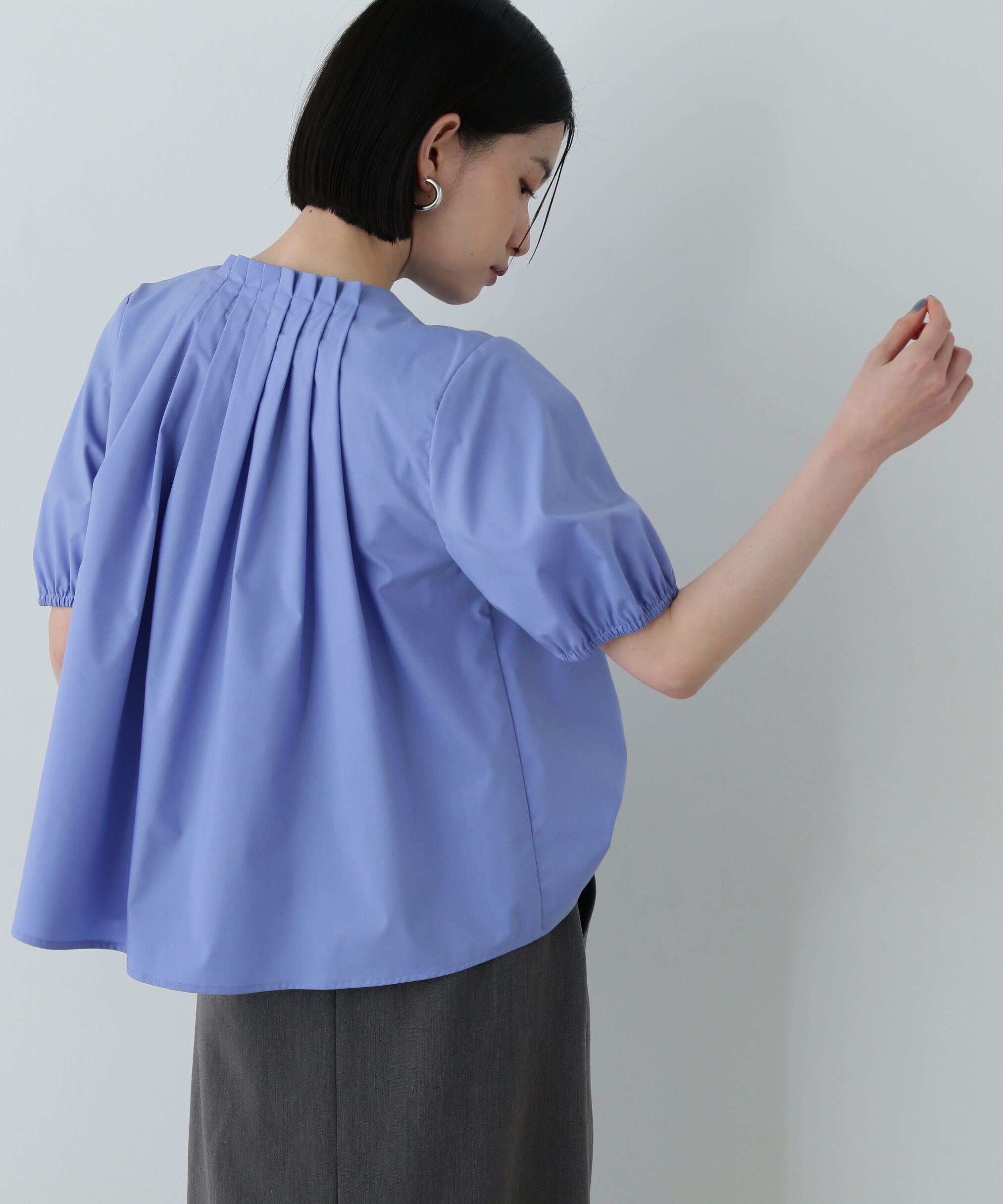  「タックカラーリボンブラウス」|シャツ・ブラウス|