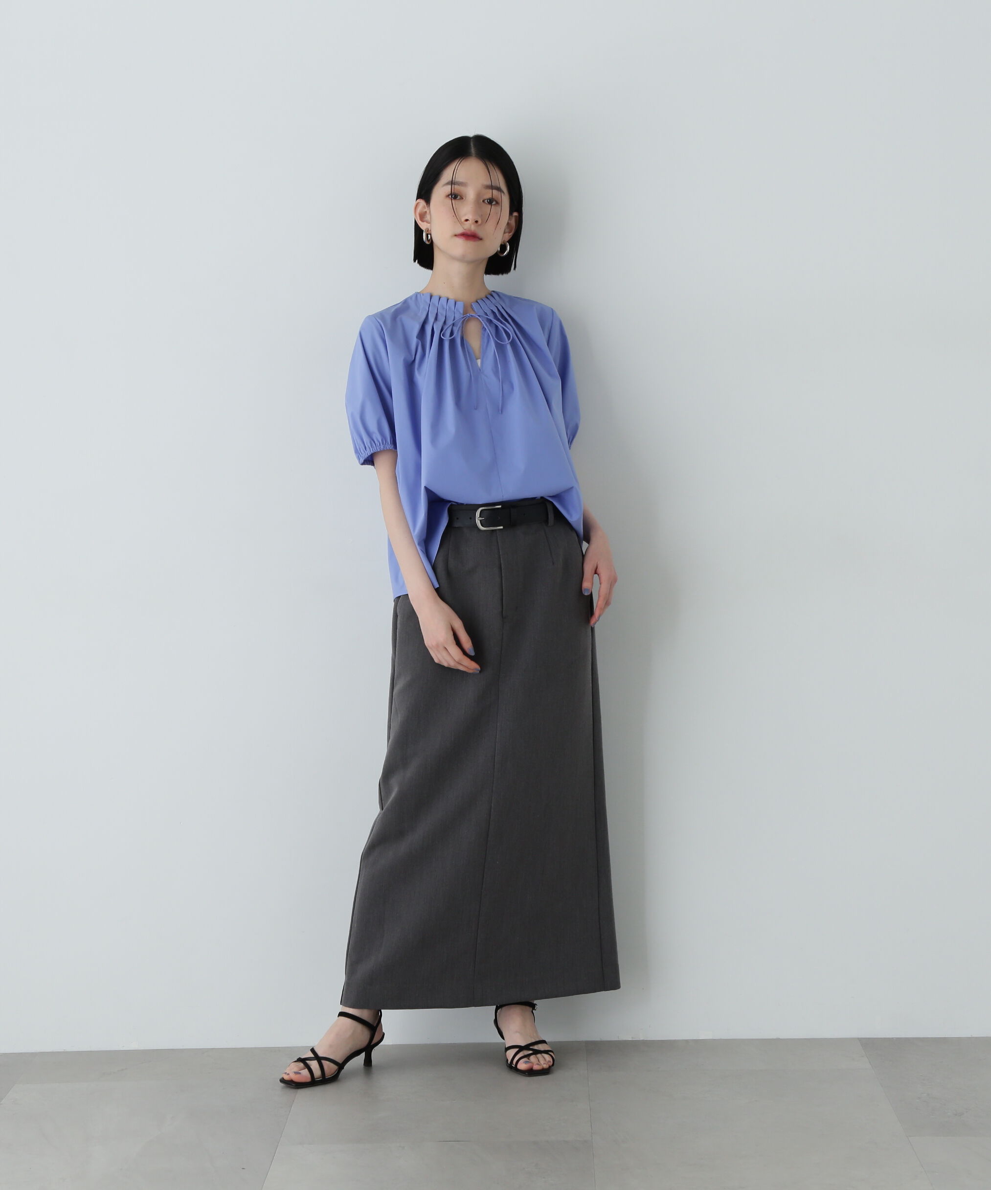  「タックカラーリボンブラウス」|シャツ・ブラウス|