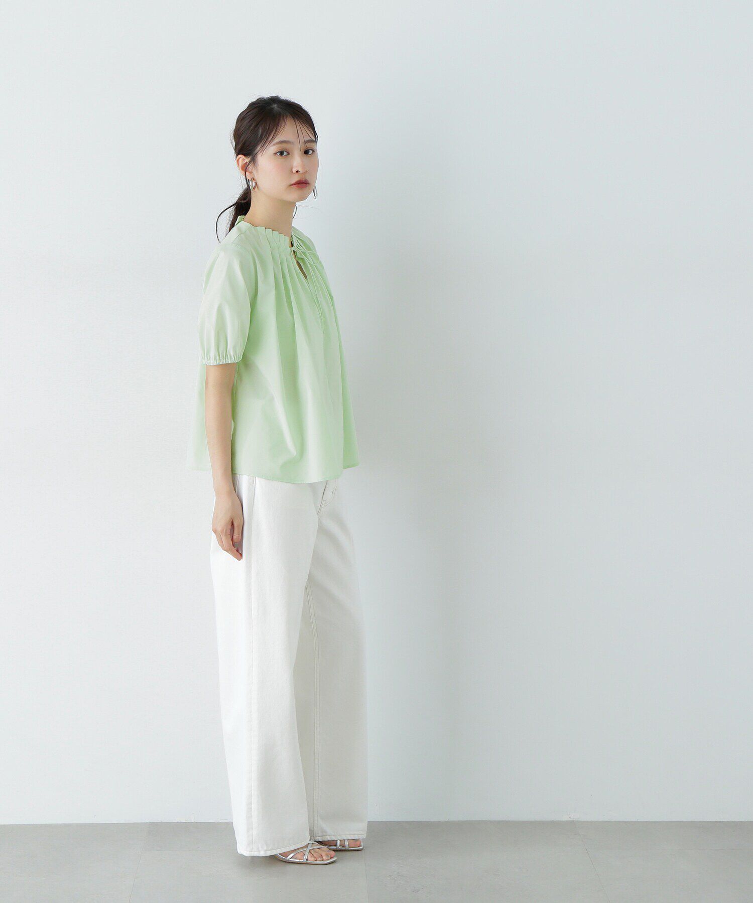  「タックカラーリボンブラウス」|シャツ・ブラウス|