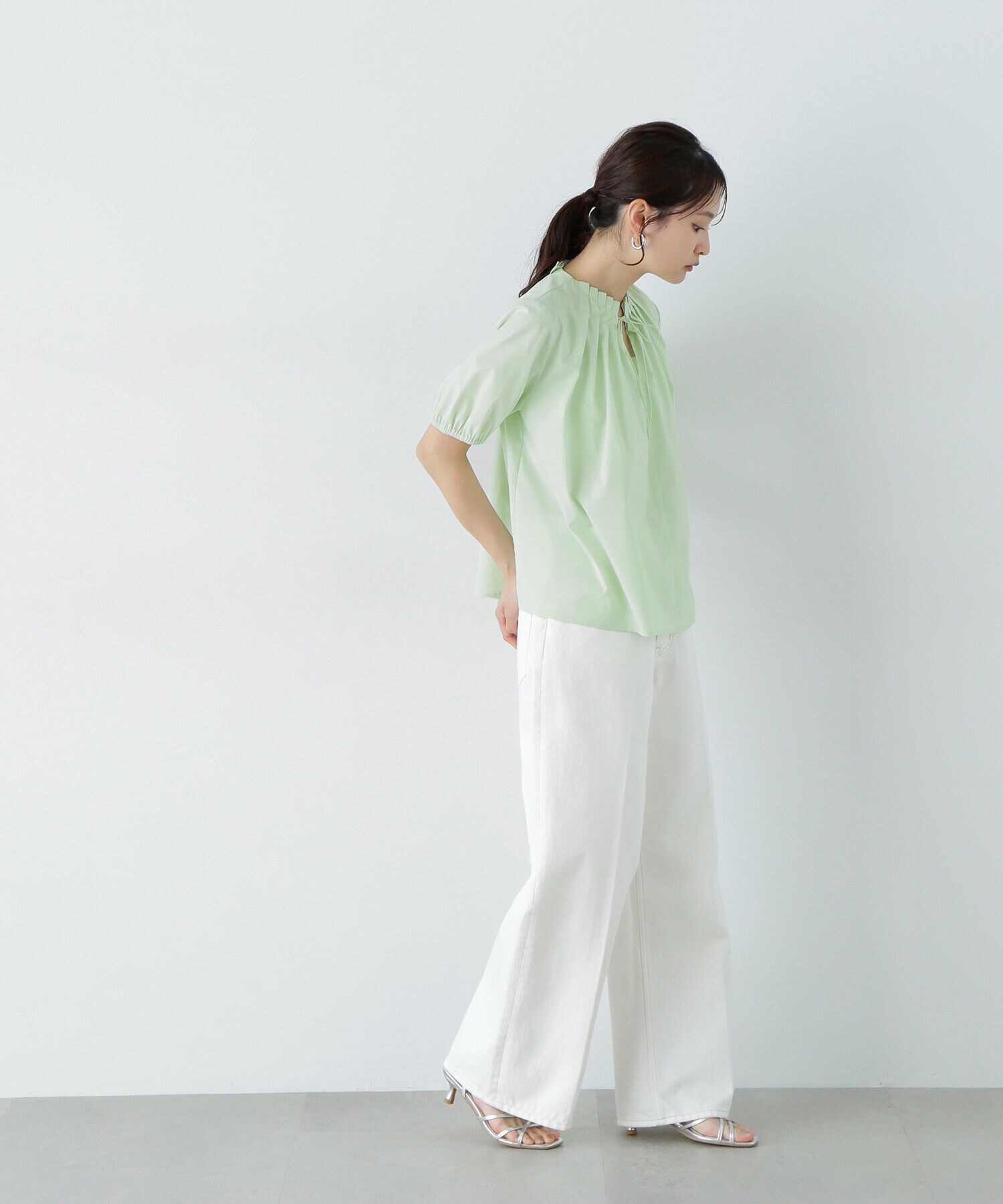  「タックカラーリボンブラウス」|シャツ・ブラウス|