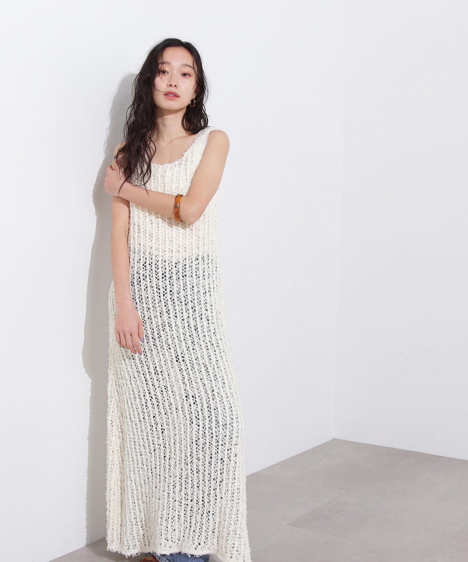  「メッシュニットワンピース」|ワンピース|