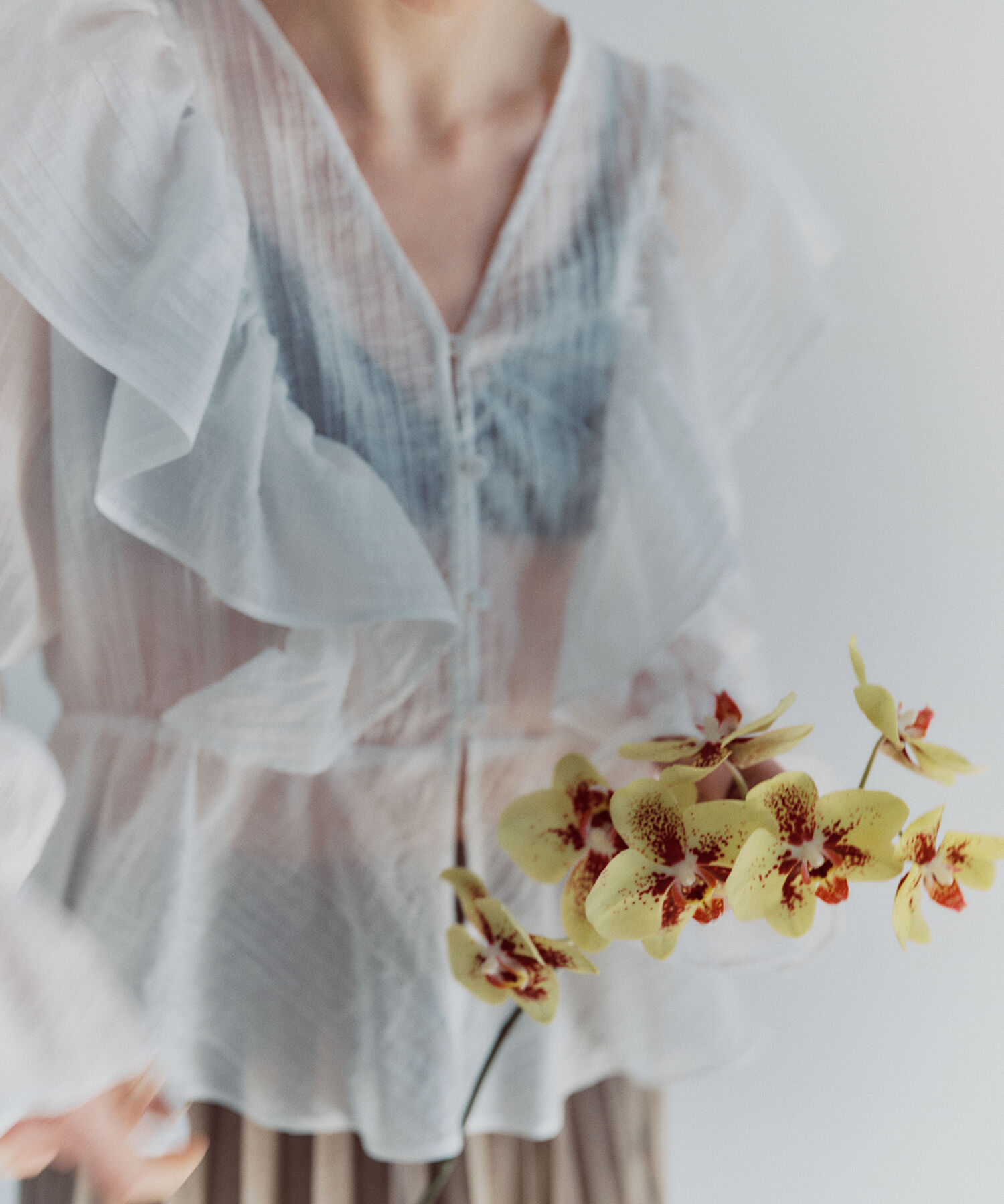  「シアーペプラムラッフルブラウス」|シャツ・ブラウス|