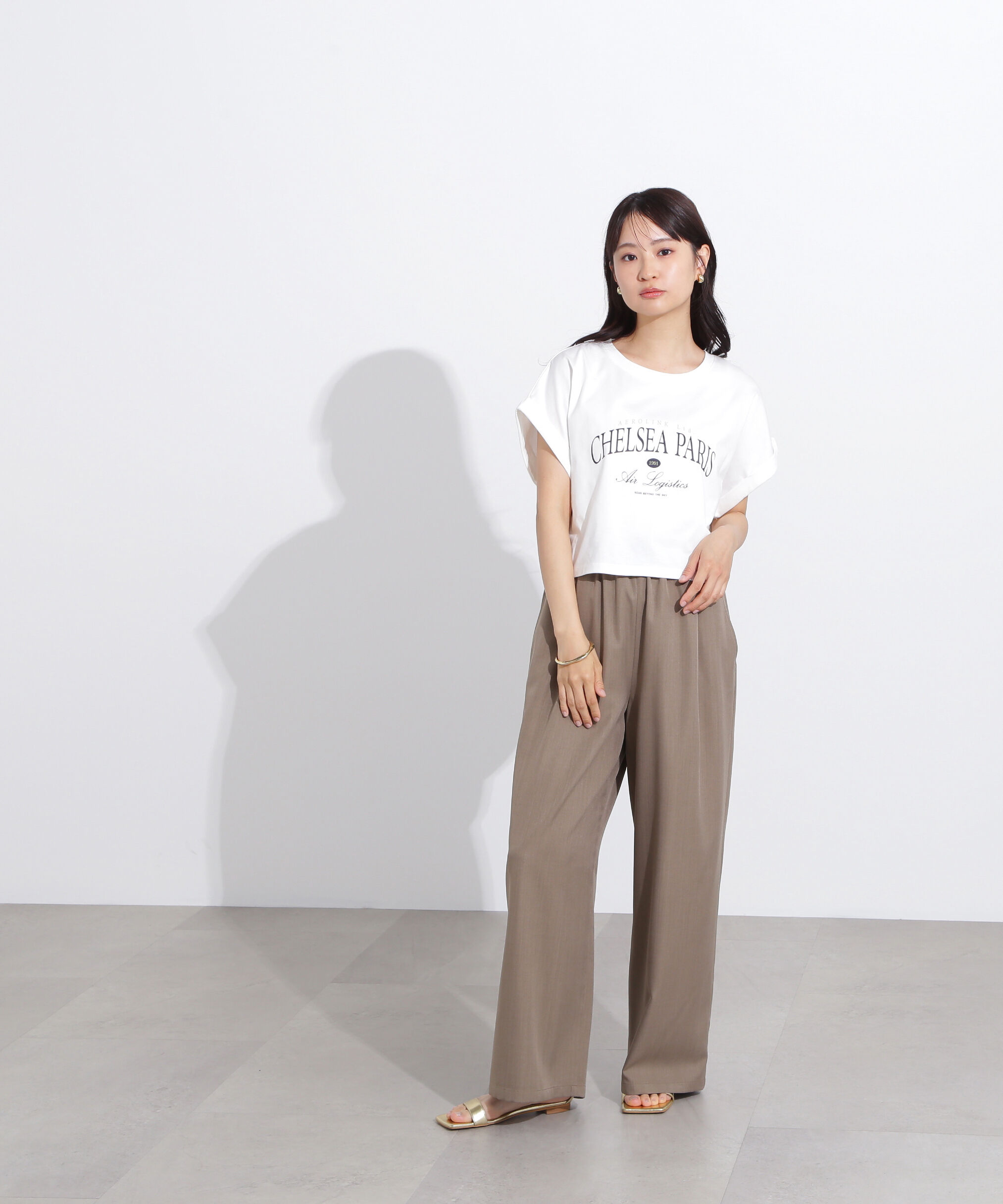  「クロップドカレッジロゴTシャツ」|Tシャツ・カットソー|