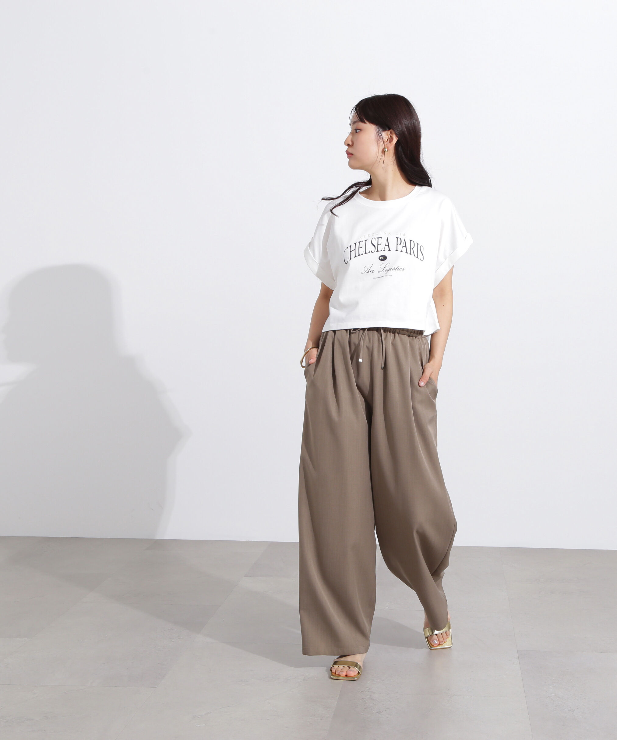  「クロップドカレッジロゴTシャツ」|Tシャツ・カットソー|