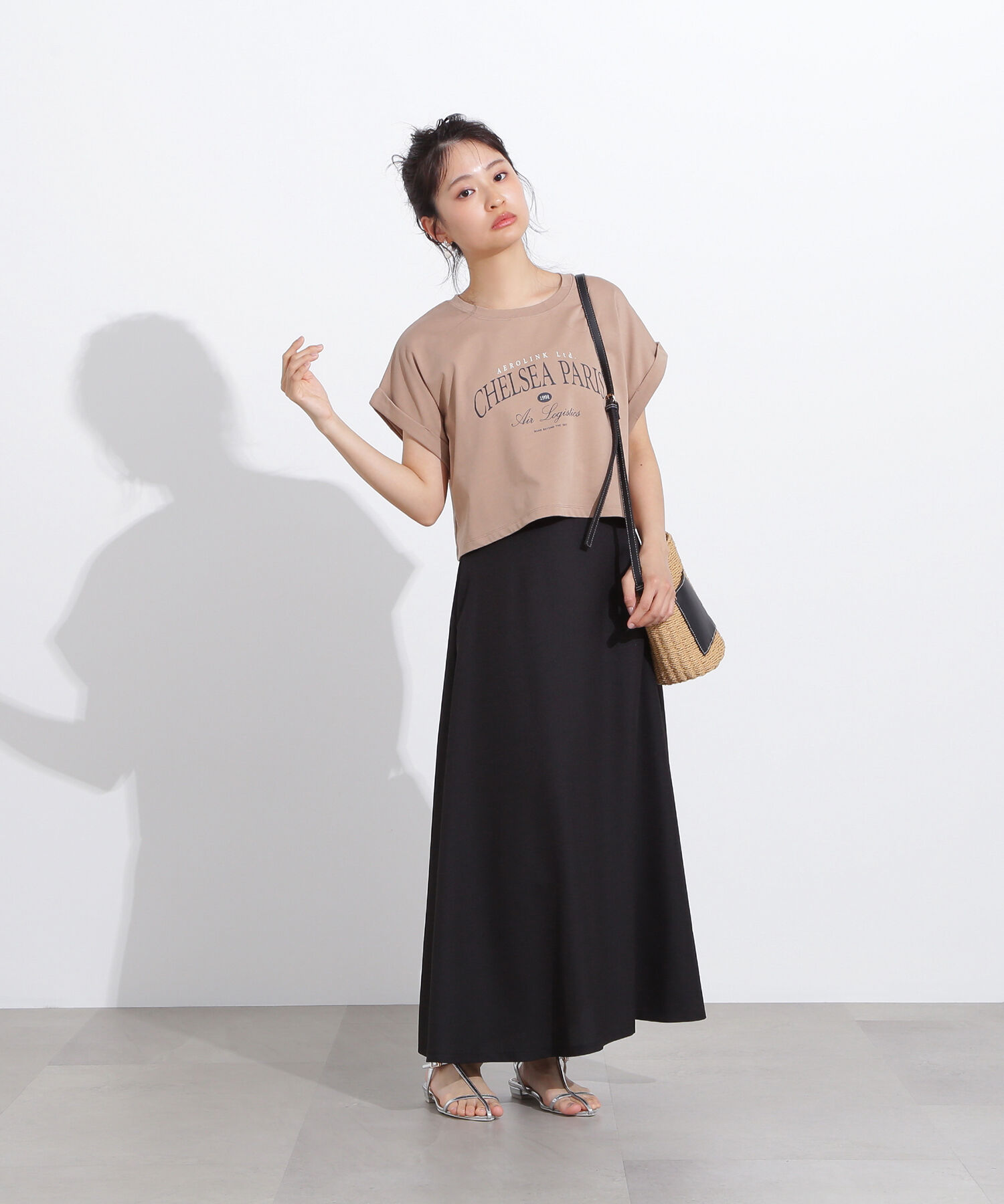  「クロップドカレッジロゴTシャツ」|Tシャツ・カットソー|