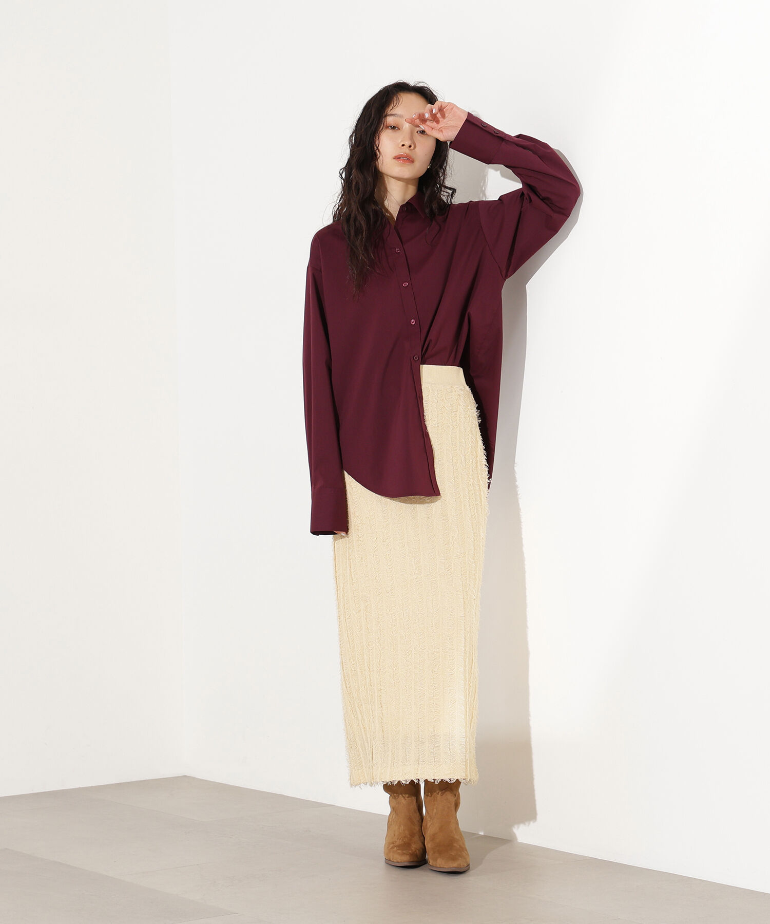  「フリンジニットスカート」|スカート|