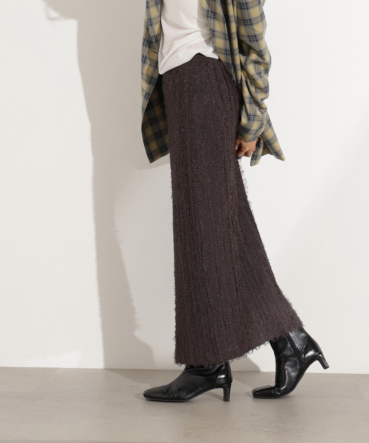  「フリンジニットスカート」|スカート|