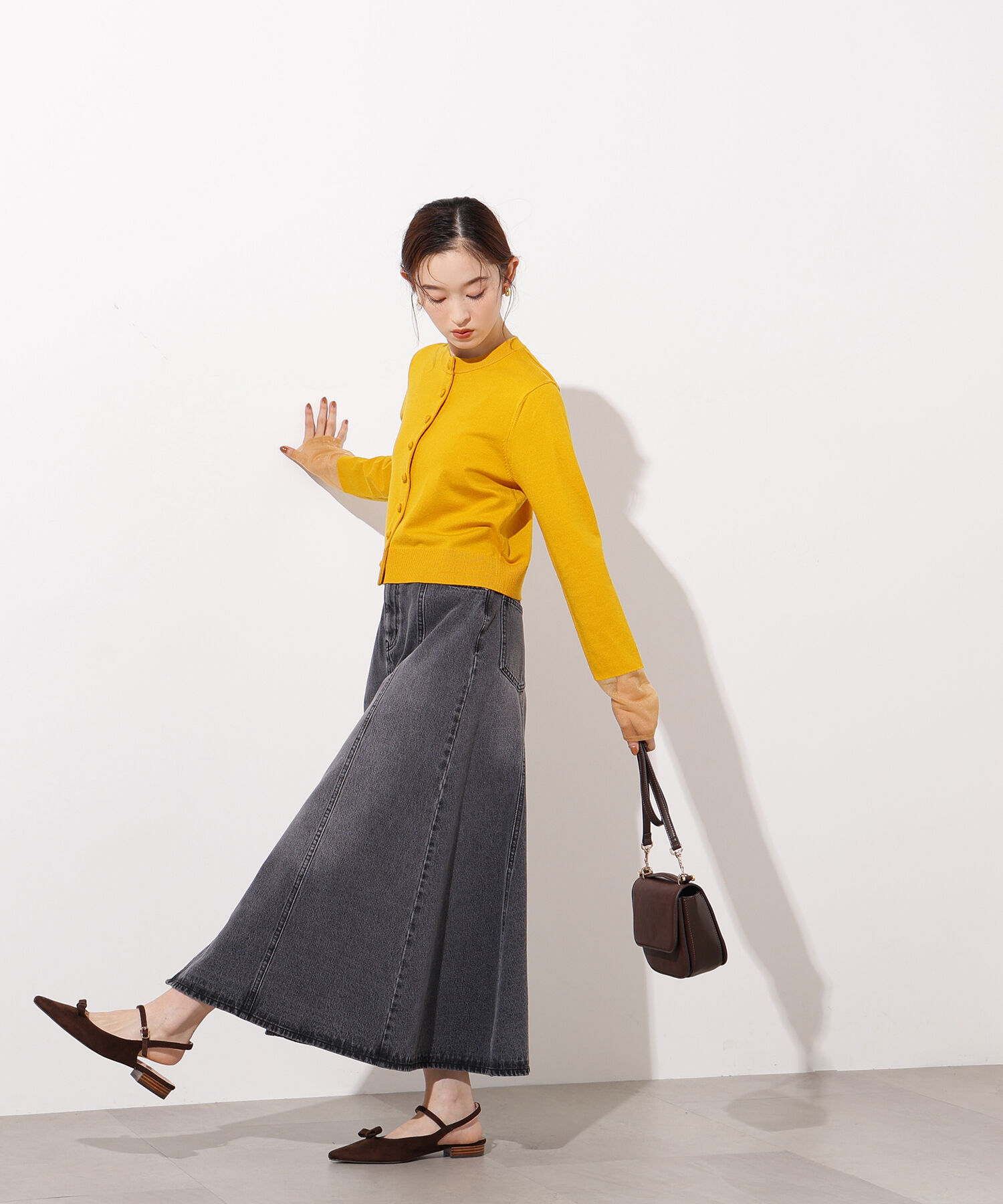  「シアーカフスコンパクトカーデ」|ニット・セーター|