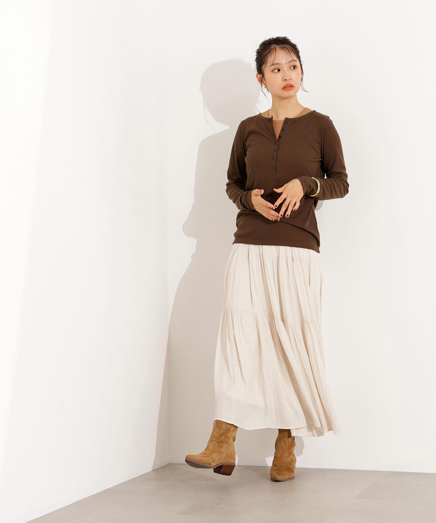  「ヘンリーネックシアーカットソー」|Tシャツ・カットソー|