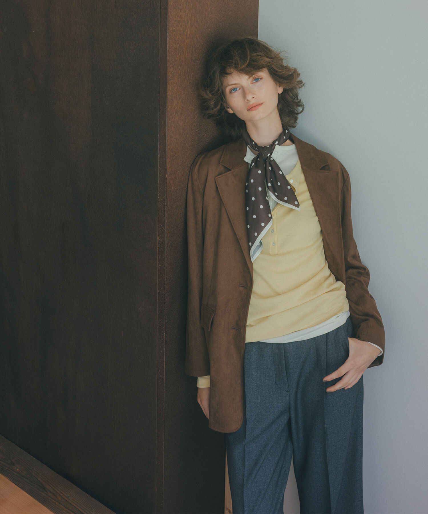  「ヘンリーネックシアーカットソー」|Tシャツ・カットソー|イエロー