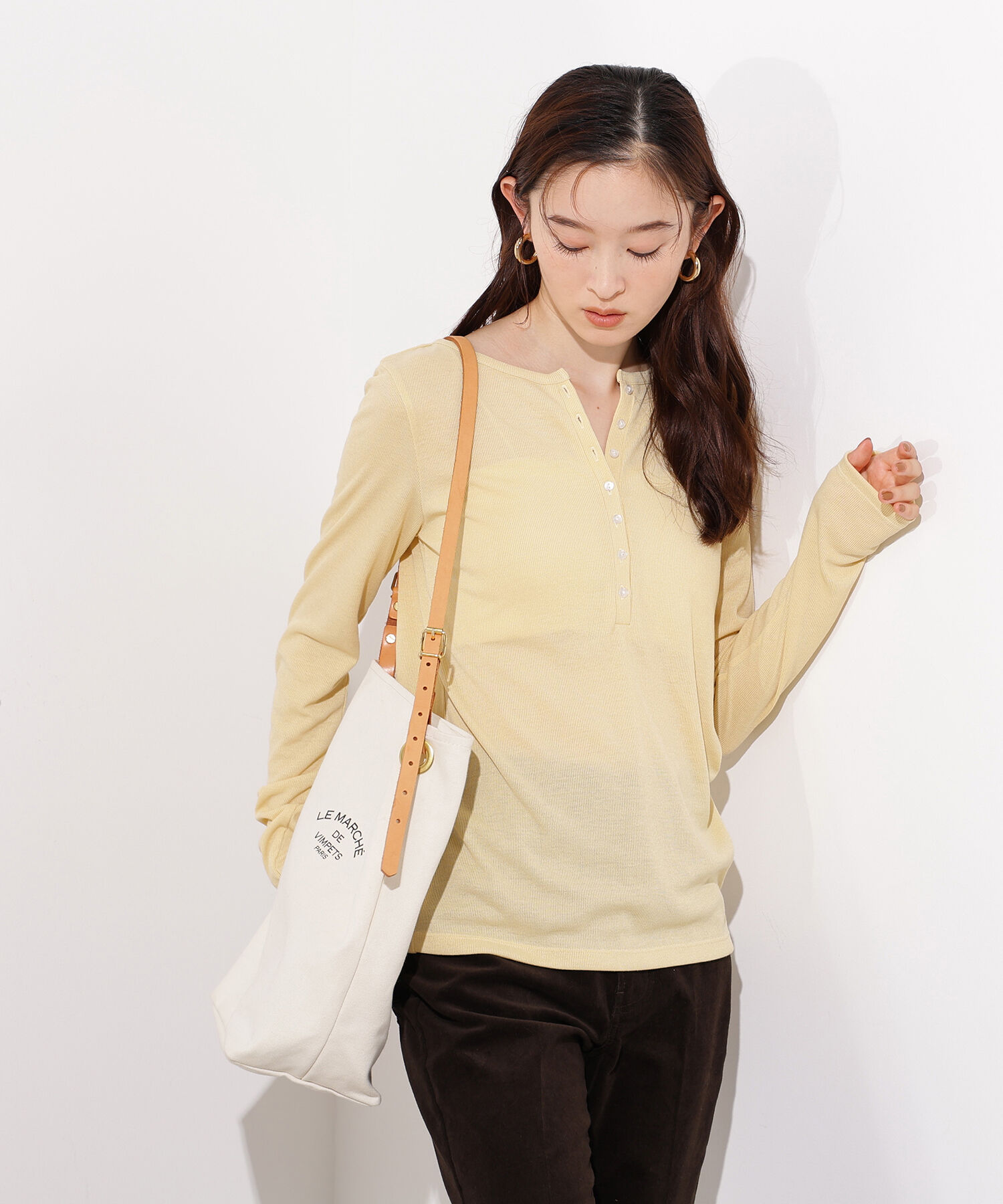  「ヘンリーネックシアーカットソー」|Tシャツ・カットソー|