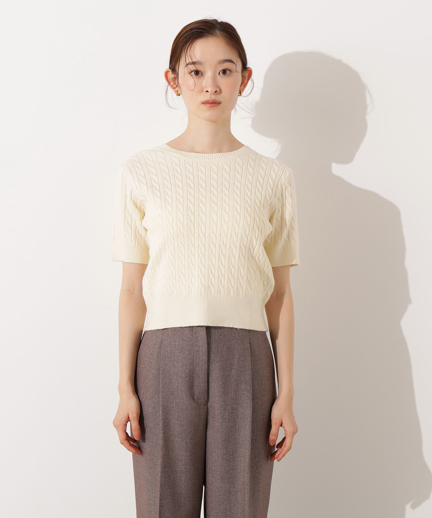  「メタルボタンケーブルアンサンブル」|ニット・セーター|