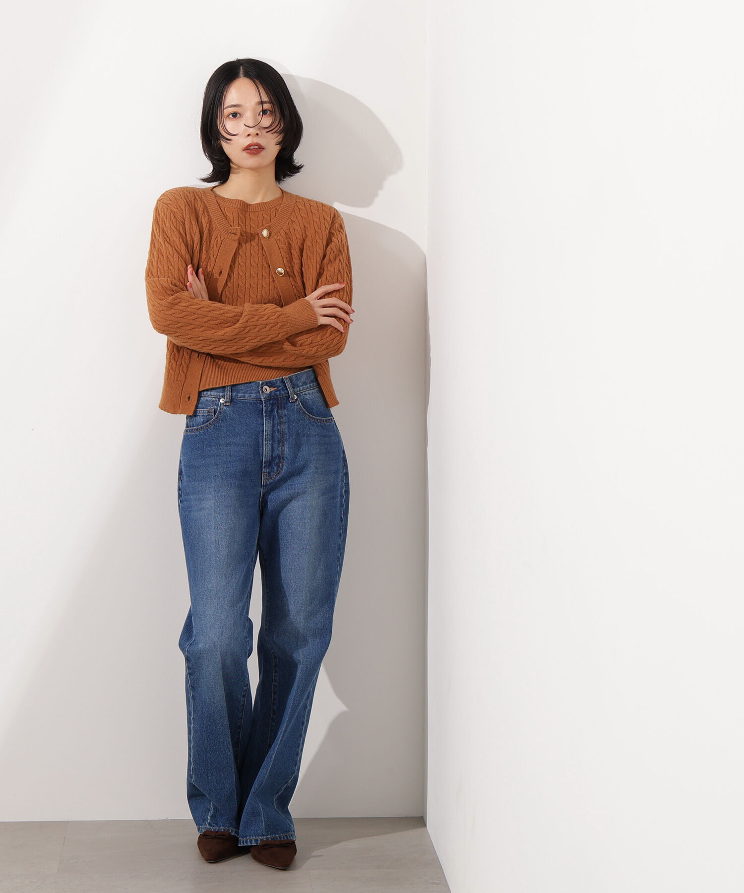  「メタルボタンケーブルアンサンブル」|ニット・セーター|