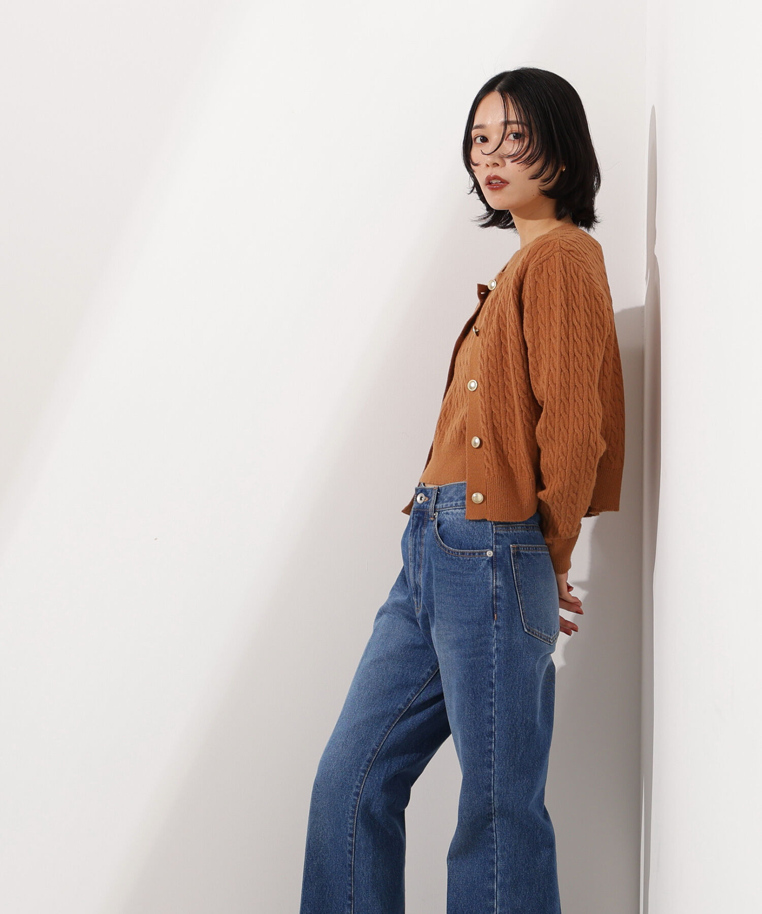  「メタルボタンケーブルアンサンブル」|ニット・セーター|