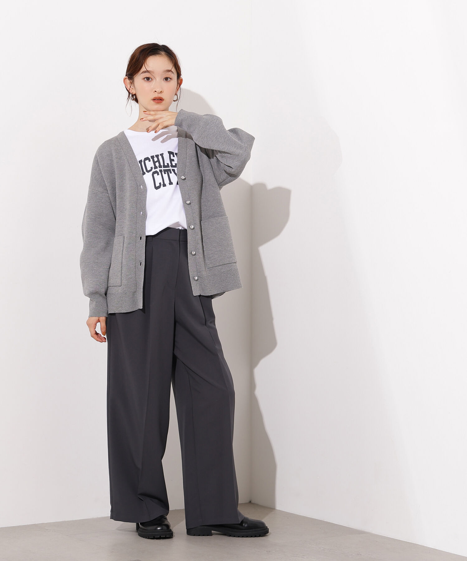  「スウェットライクフォルムカーディガン」|ニット・セーター|