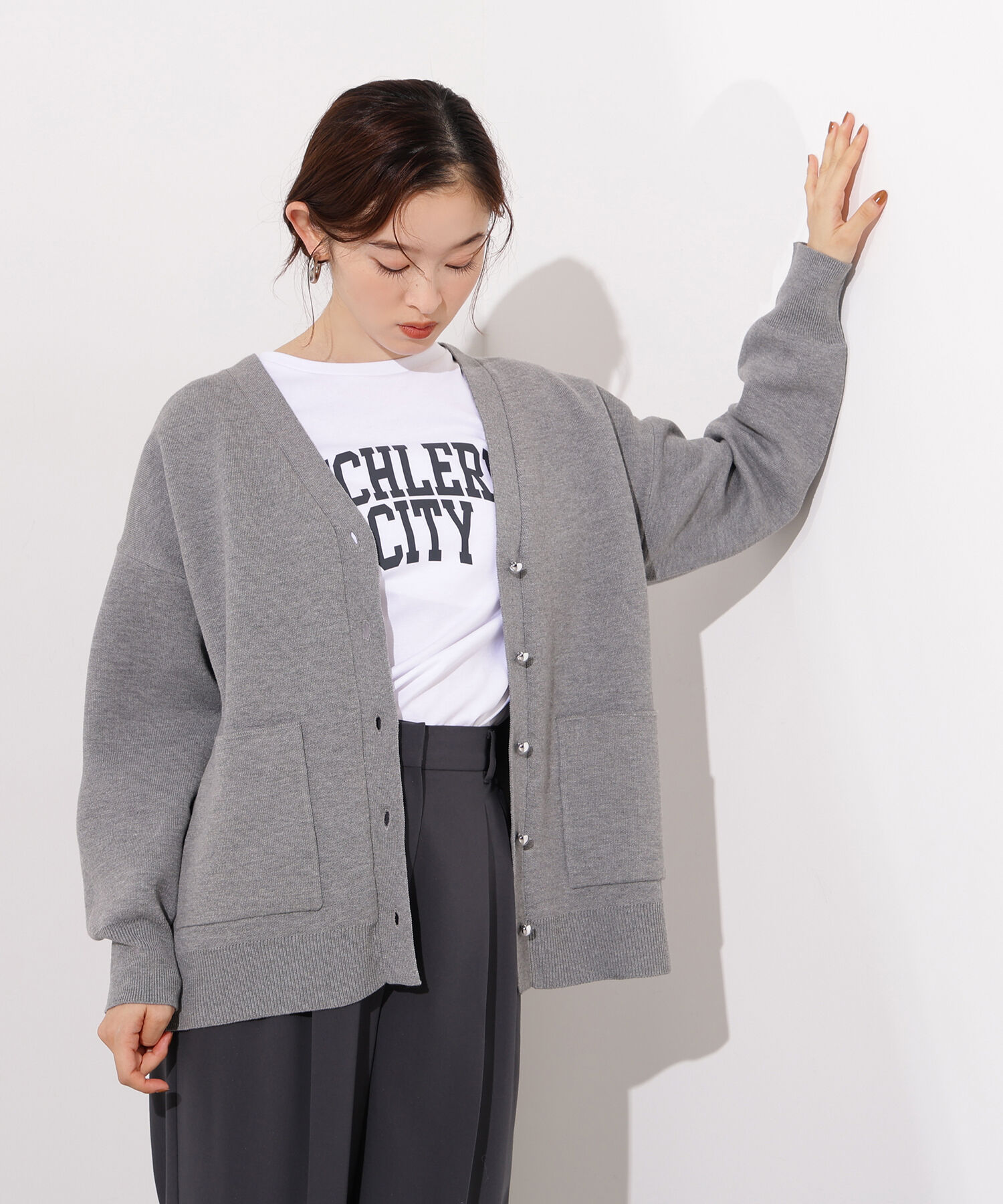  「スウェットライクフォルムカーディガン」|ニット・セーター|