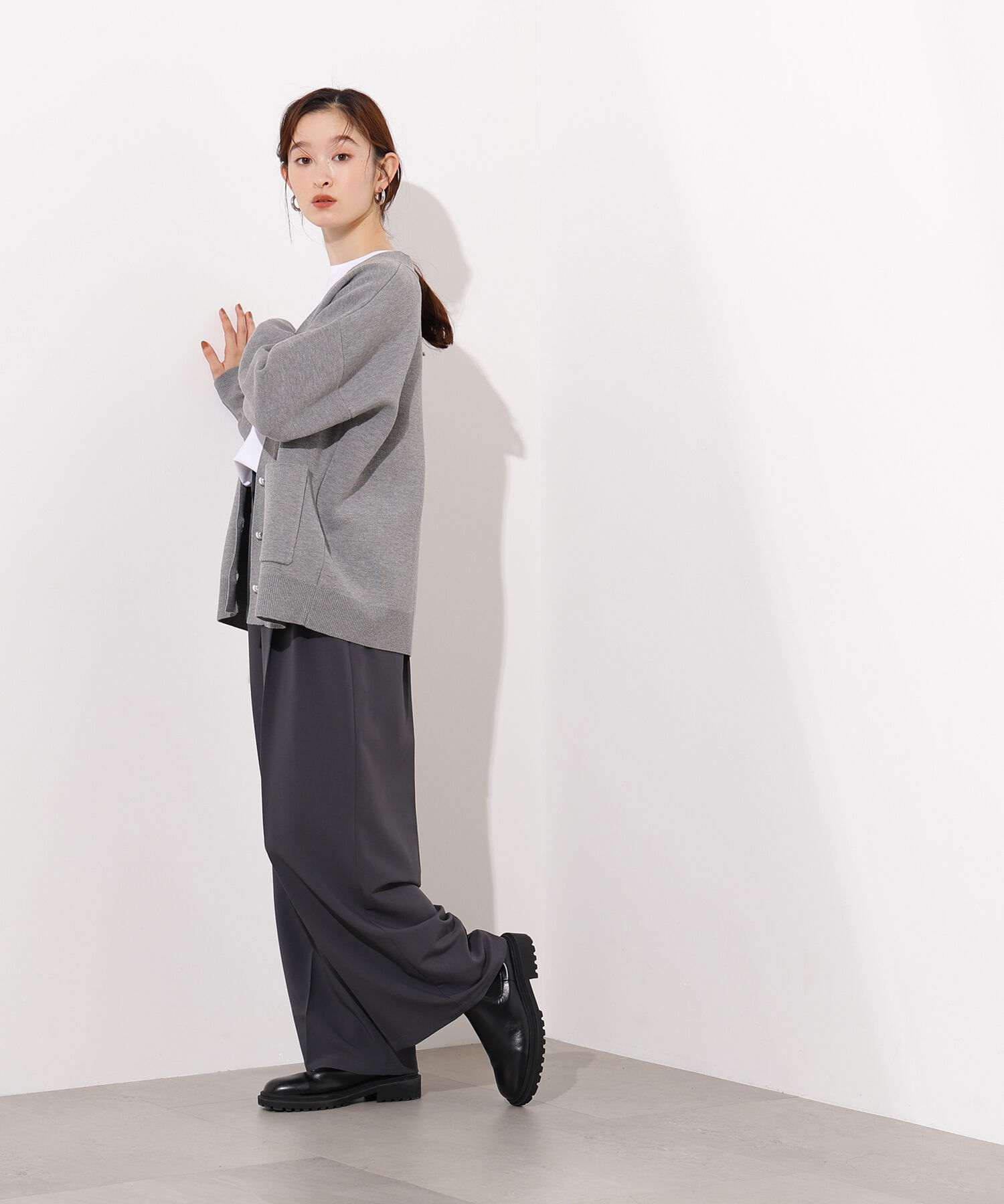  「スウェットライクフォルムカーディガン」|ニット・セーター|