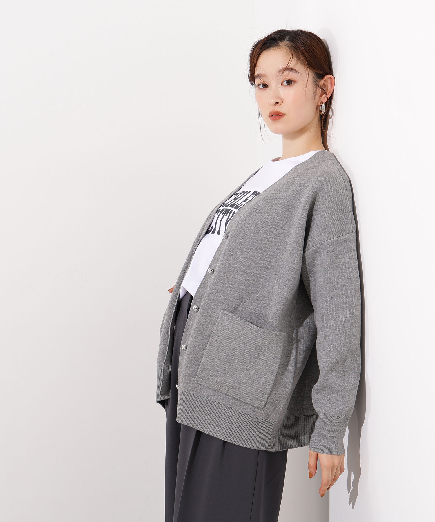  「スウェットライクフォルムカーディガン」|ニット・セーター|